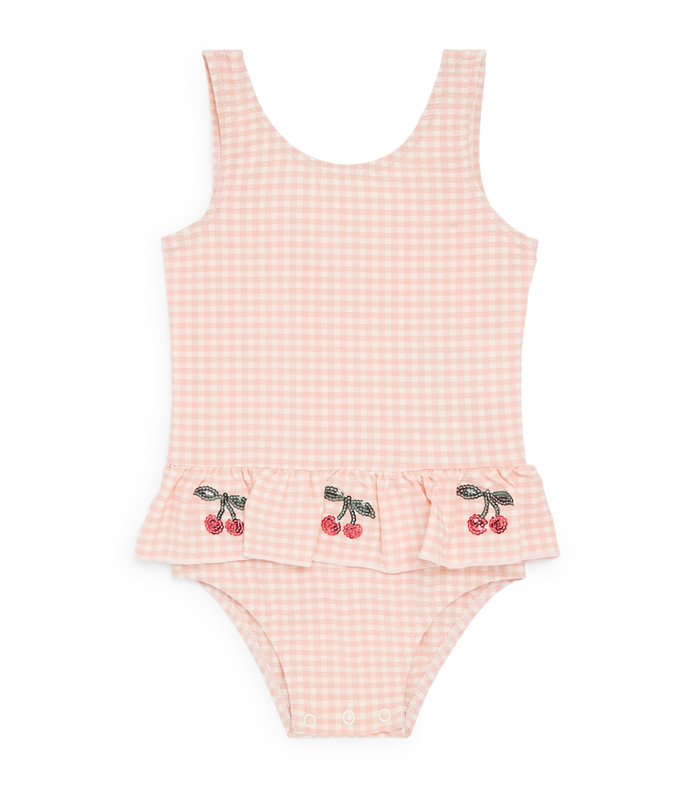 KONGES SLOJD Check Etta Swimsuit (6 Months-10 Years) Mellow Rose Image 1