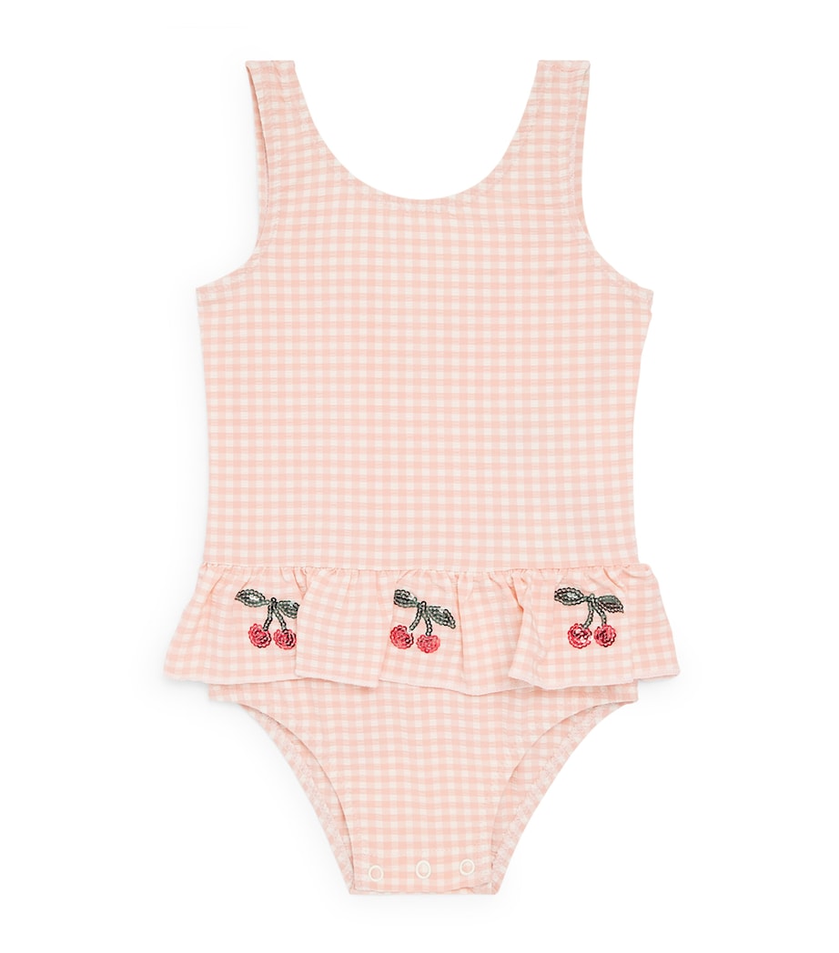 KONGES SLOJD Check Etta Swimsuit (6 Months-10 Years) Mellow Rose Image 1