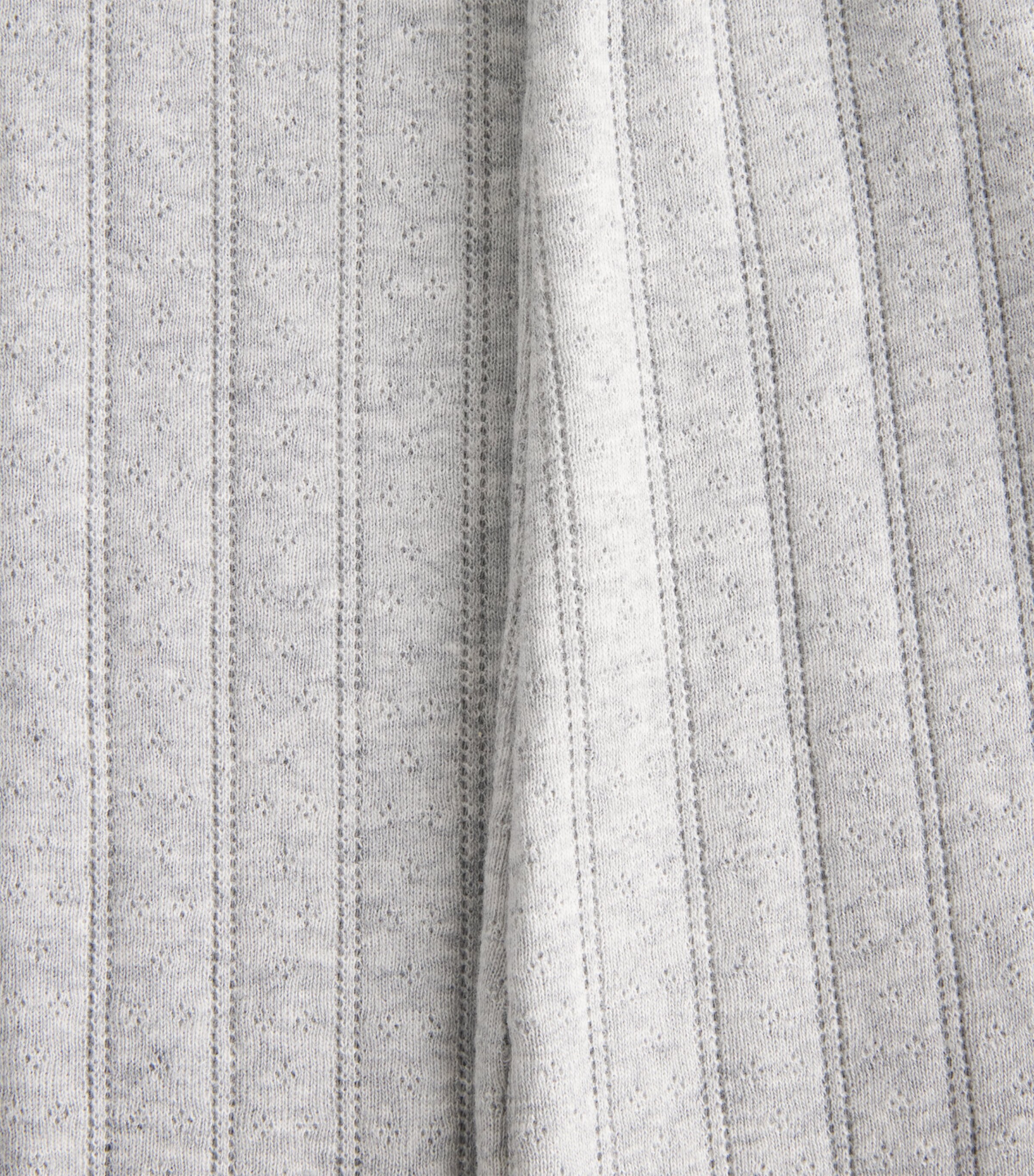 LESET Womens Cotton Pointelle Cropped Trousers Light Grey Melange Image 6