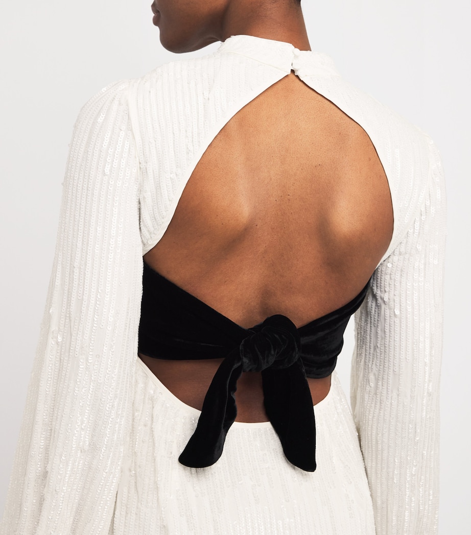 Sequinned Lara Mini Dress IVORY SEQUIN Image 4