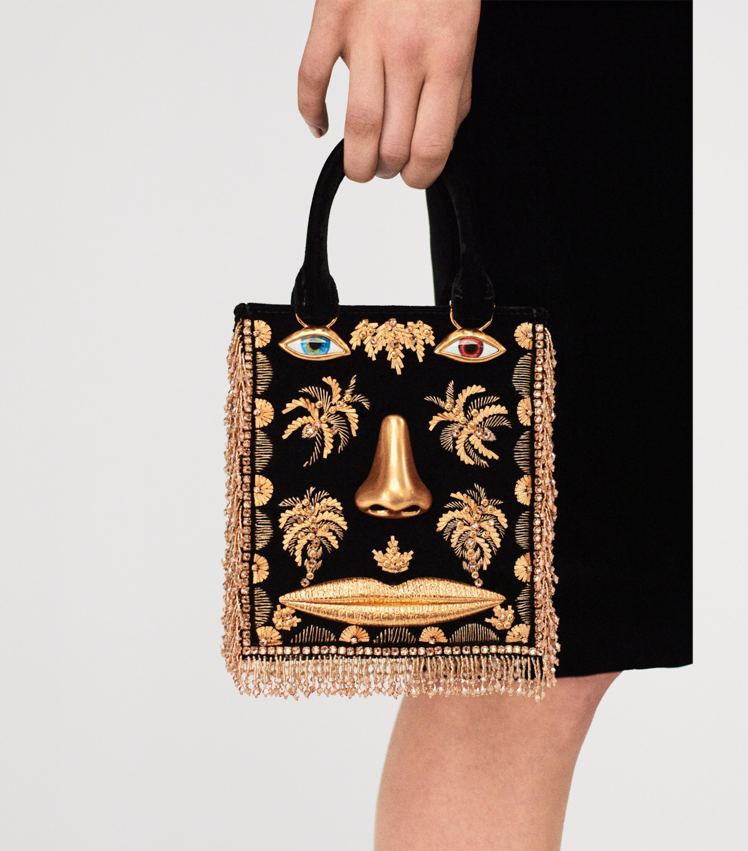 Mini Velvet Face Top-Handle Bag 999 BLACK Image 2