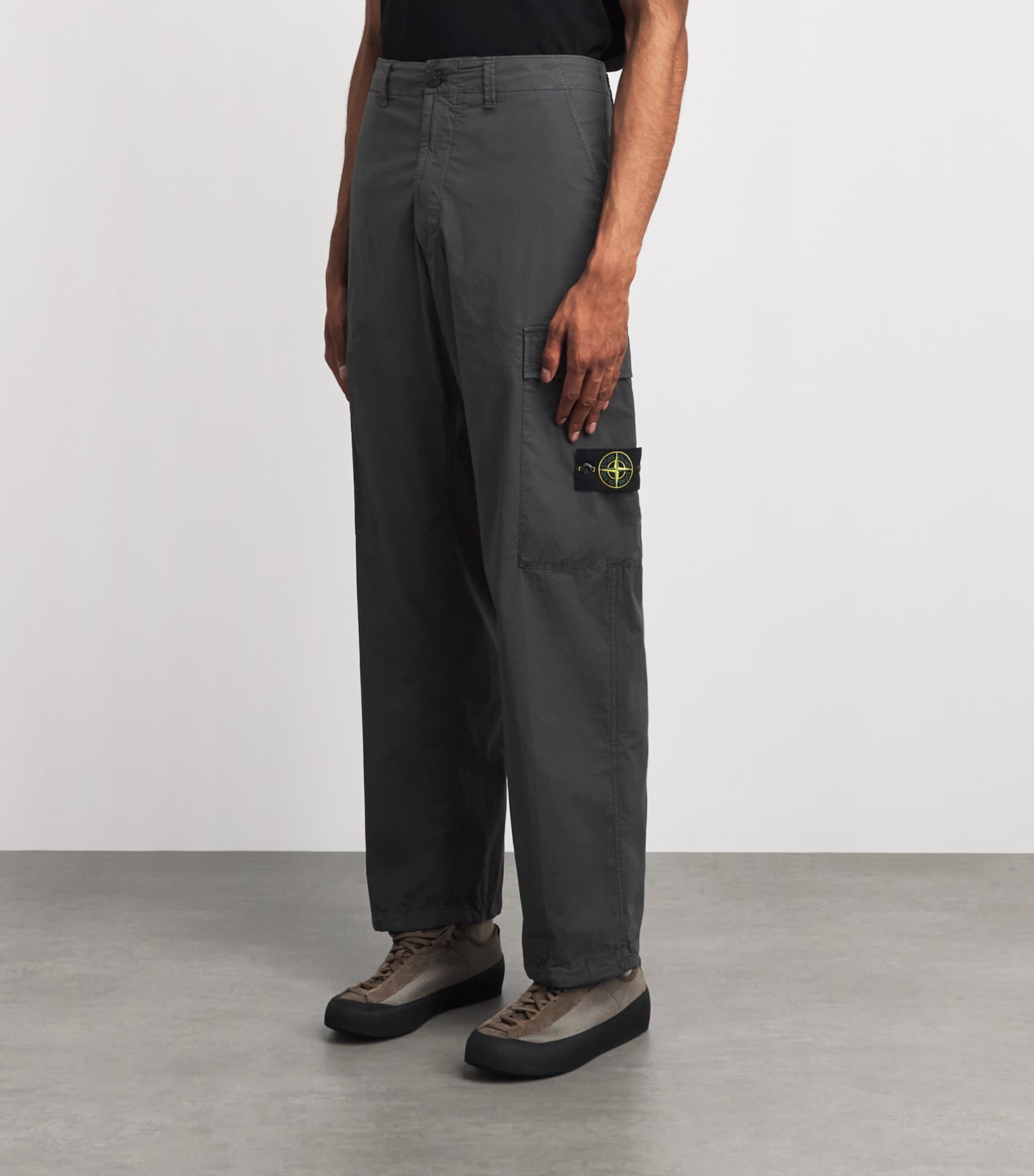 Stone Island Mens Stretch Cotton Cargo Trousers Image 4