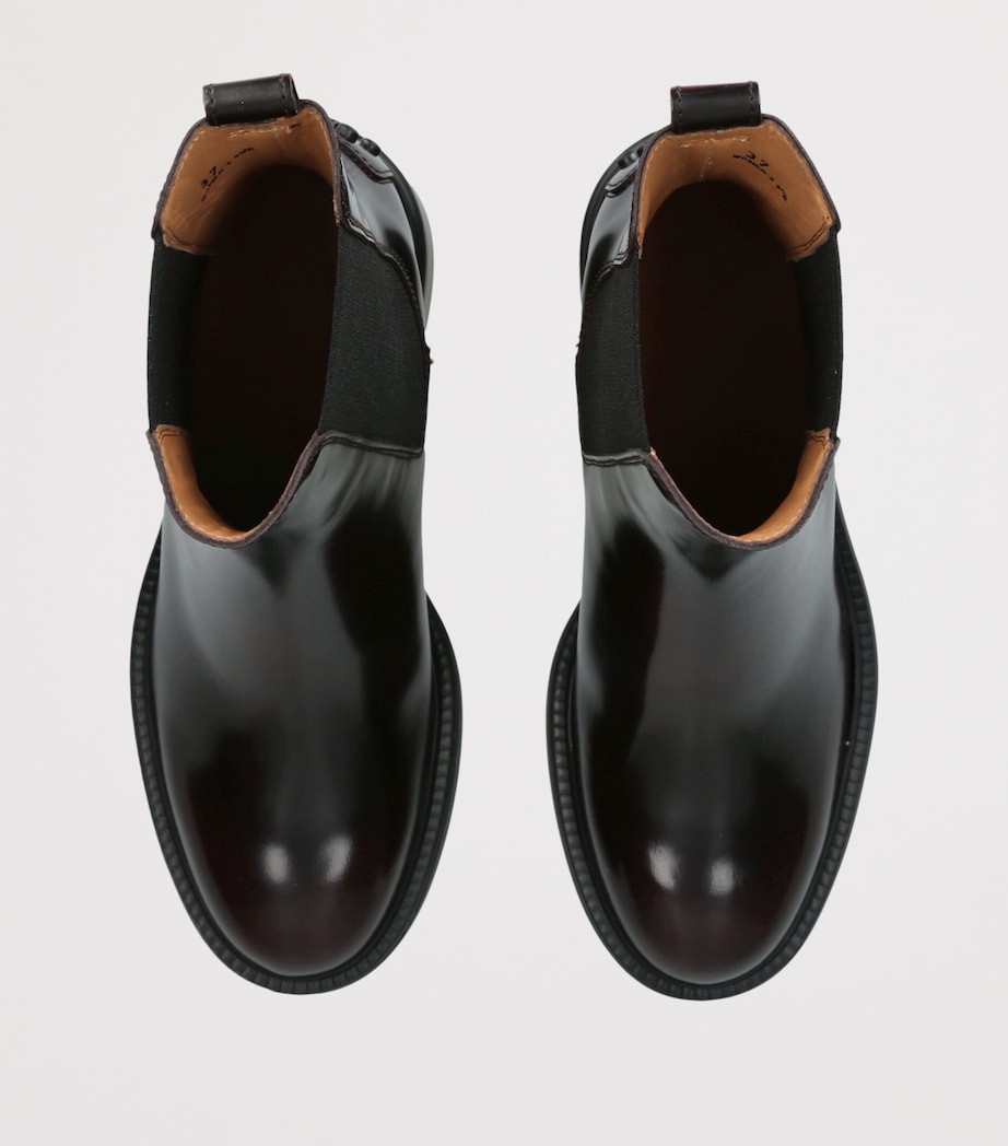 Tod's Calfskin Chelsea Boots 55 Wine Image 3
