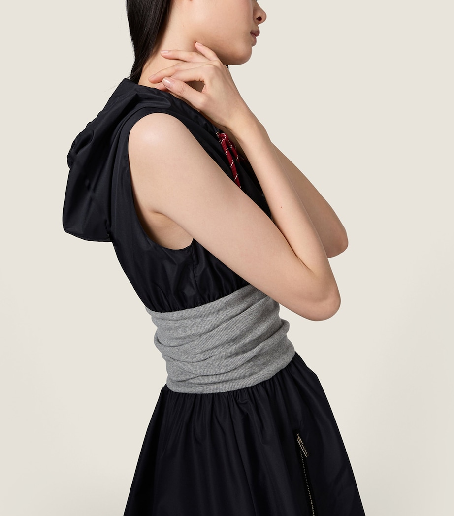 Miu Miu Womens Technical Hooded Mini Dress Image 5