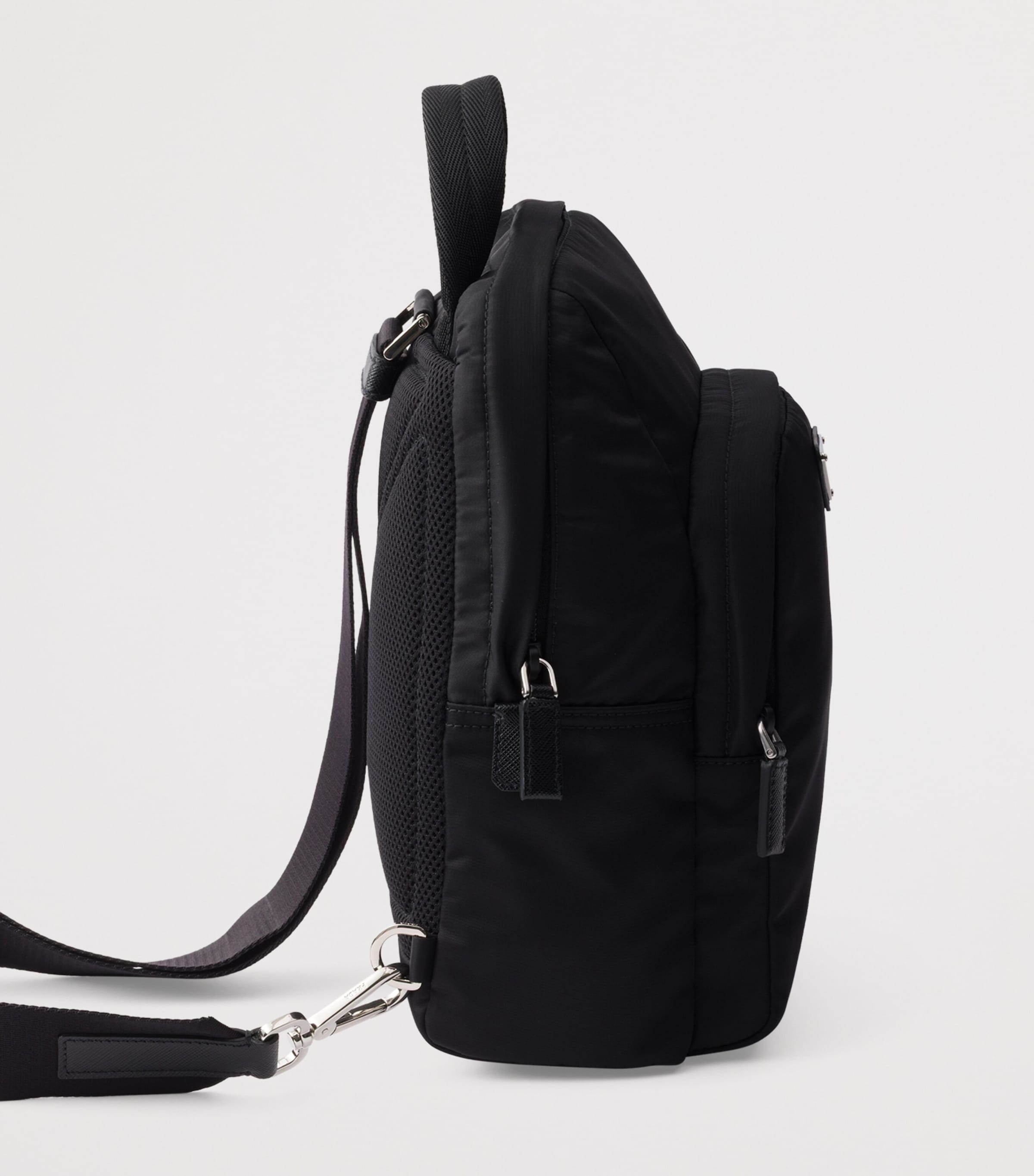Re-Nylon and Saffiano Leather Backpack F0002 Image 5