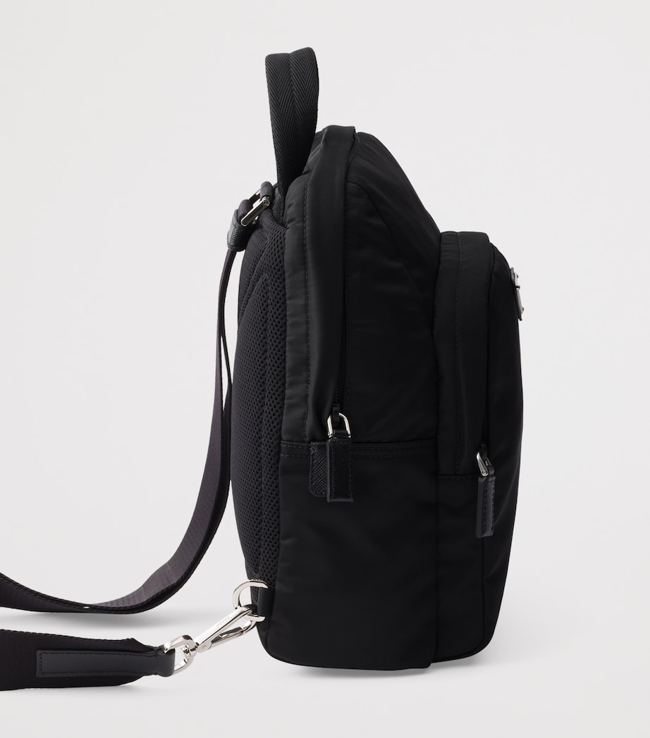 Re-Nylon and Saffiano Leather Backpack F0002 Image 5