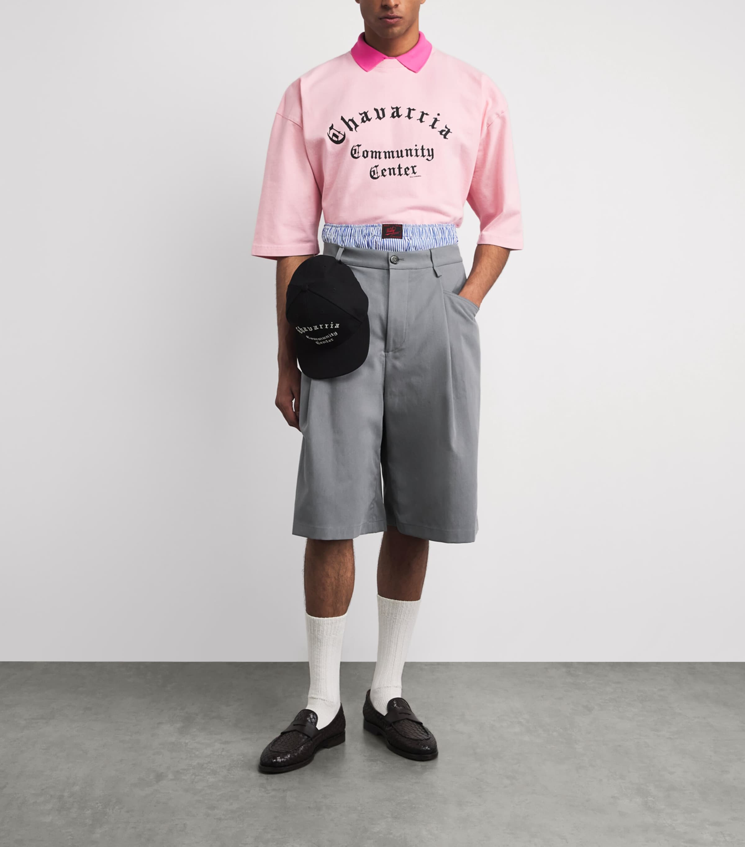 Willy Chavarria Mens Chilango Shorts Concrete Image 2