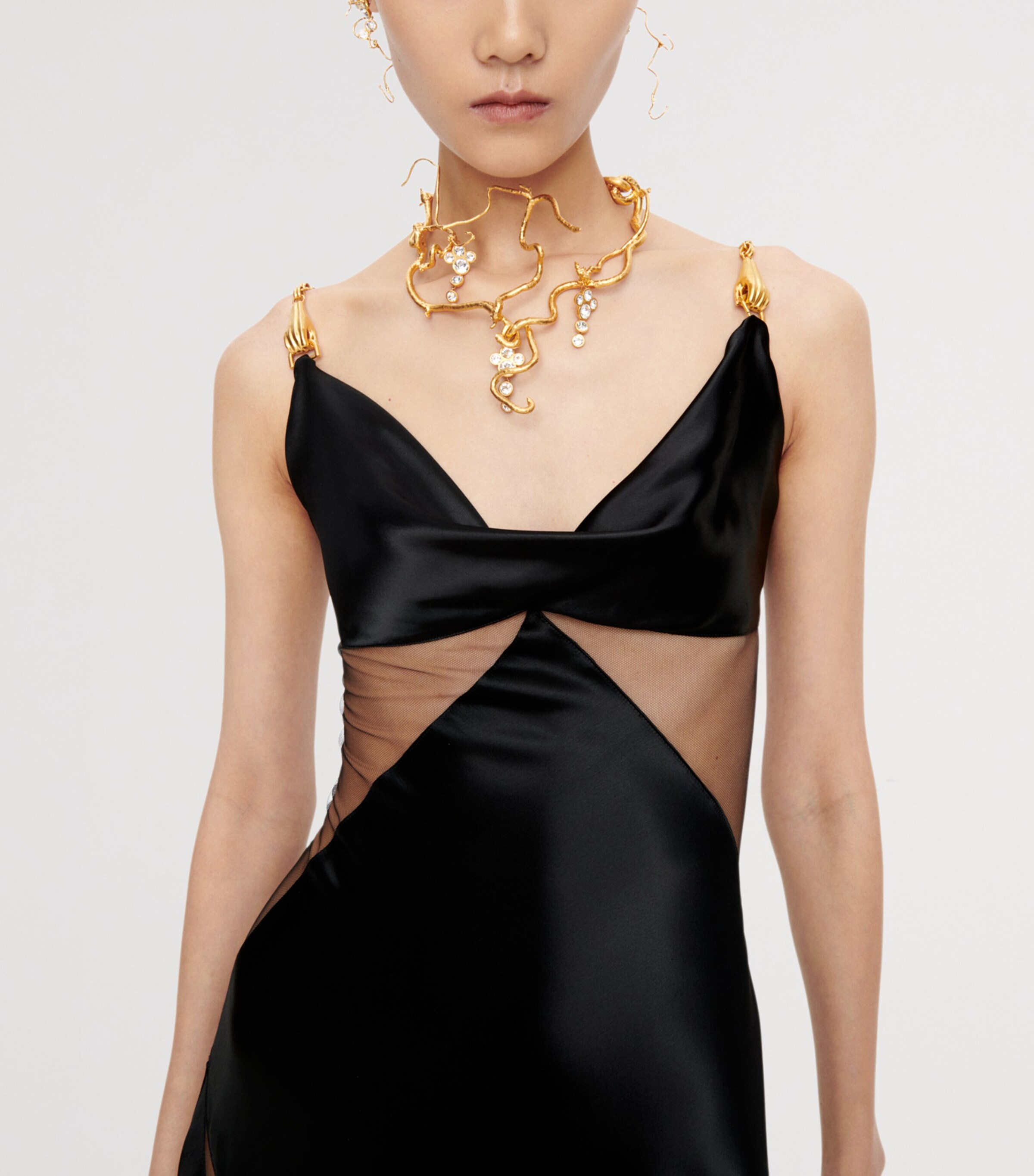 Schiaparelli Rhinestone-Embellished Vine Necklace Gold Image 4