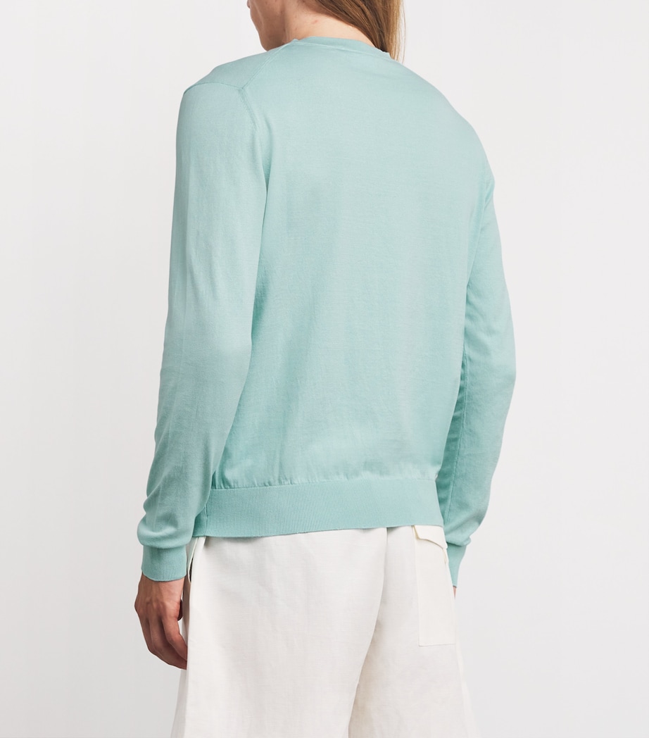 Cotton Turtle Jacquard Sweater 315-PACIFIC Image 4