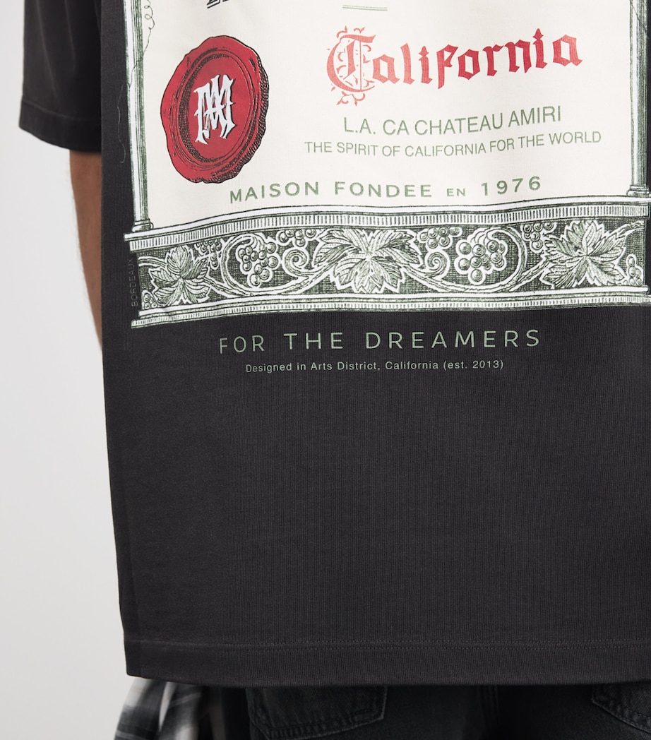 AMIRI Mens Cotton Chateau Stamp T-Shirt Black Image 3