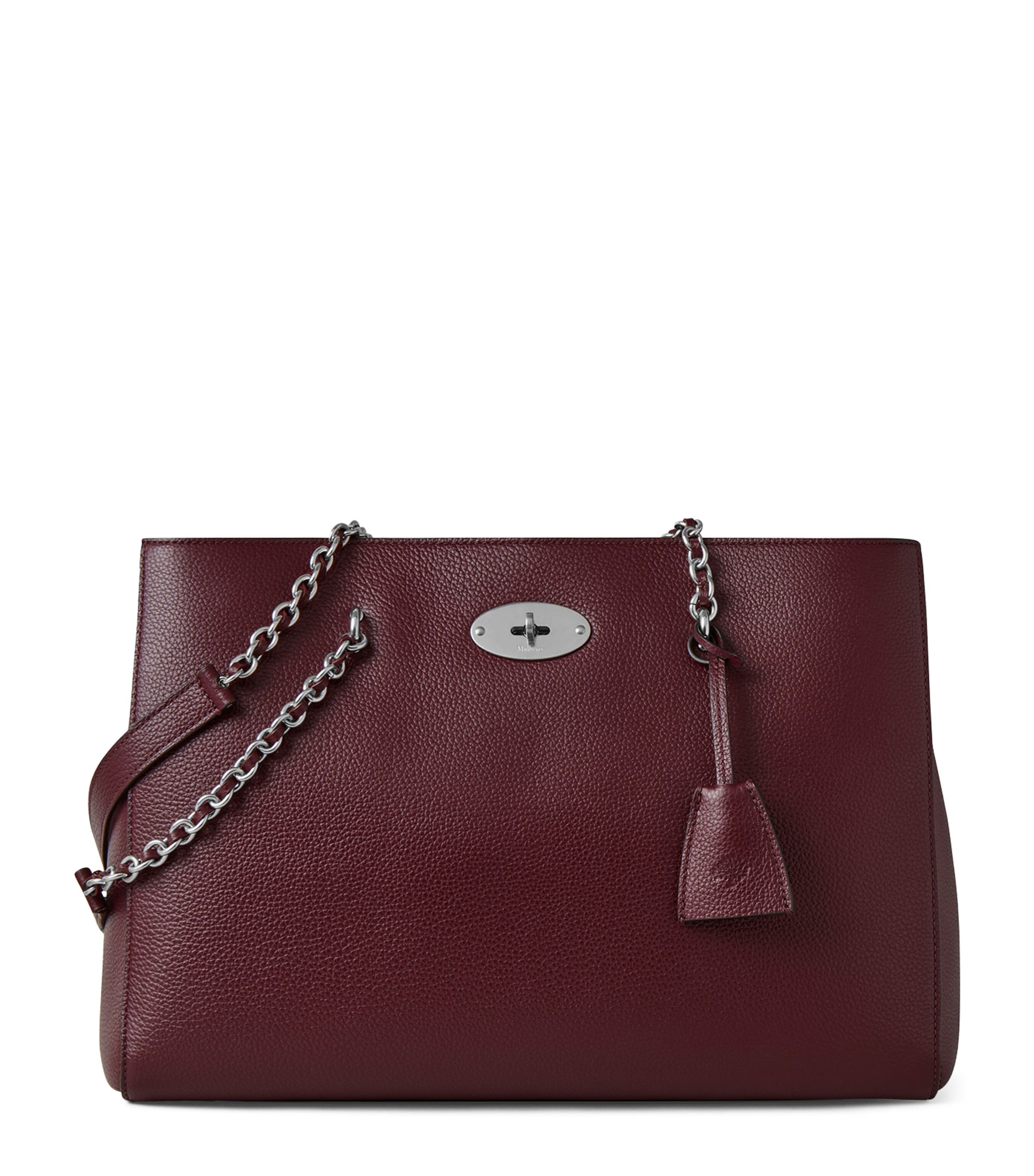 Mulberry Small Leather Lily Chain Tote Bag In Burgundy