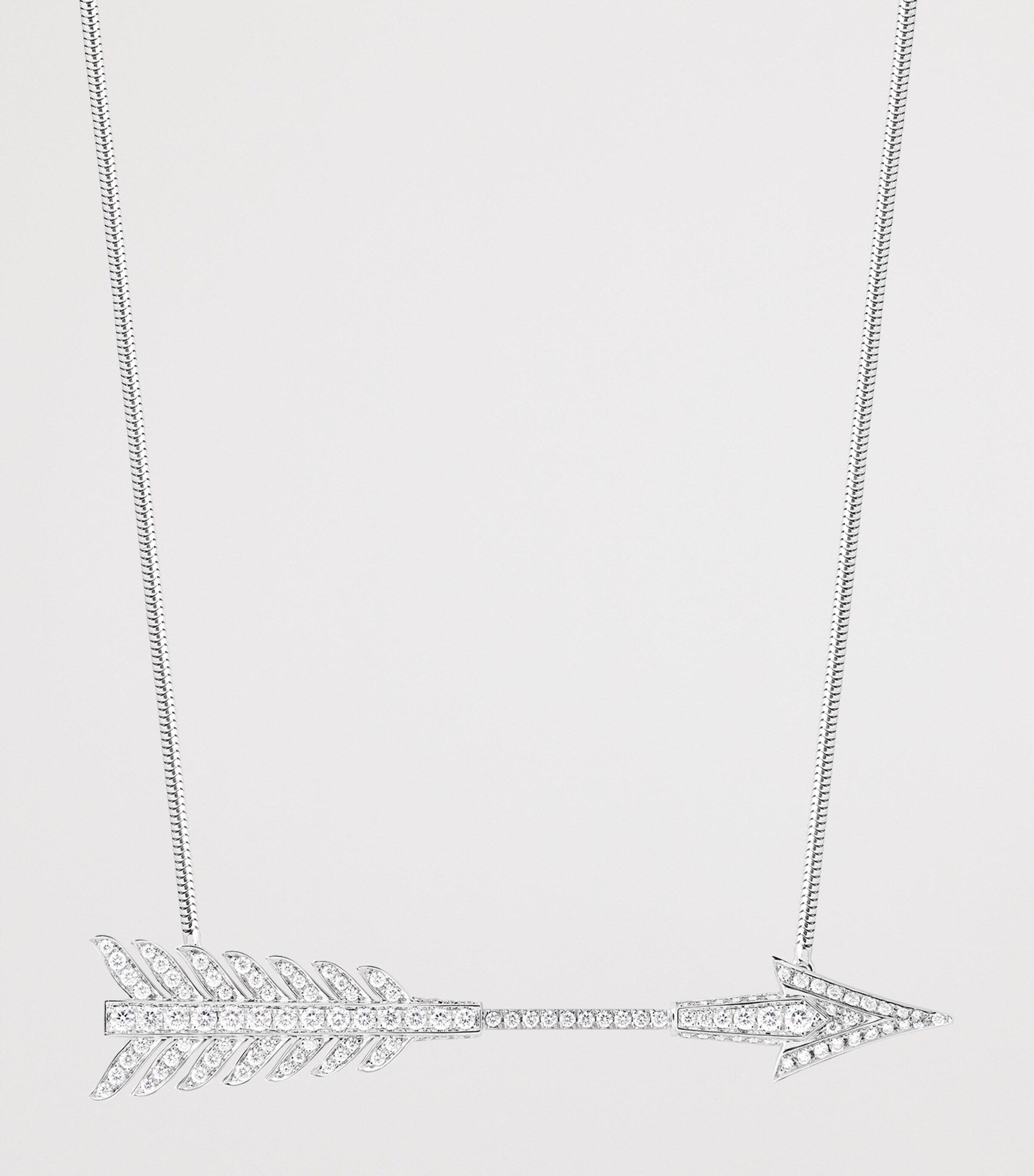 White Gold and Diamond Nature Triomphante Flèche Pendant Necklace WHITE GOLD Image 2