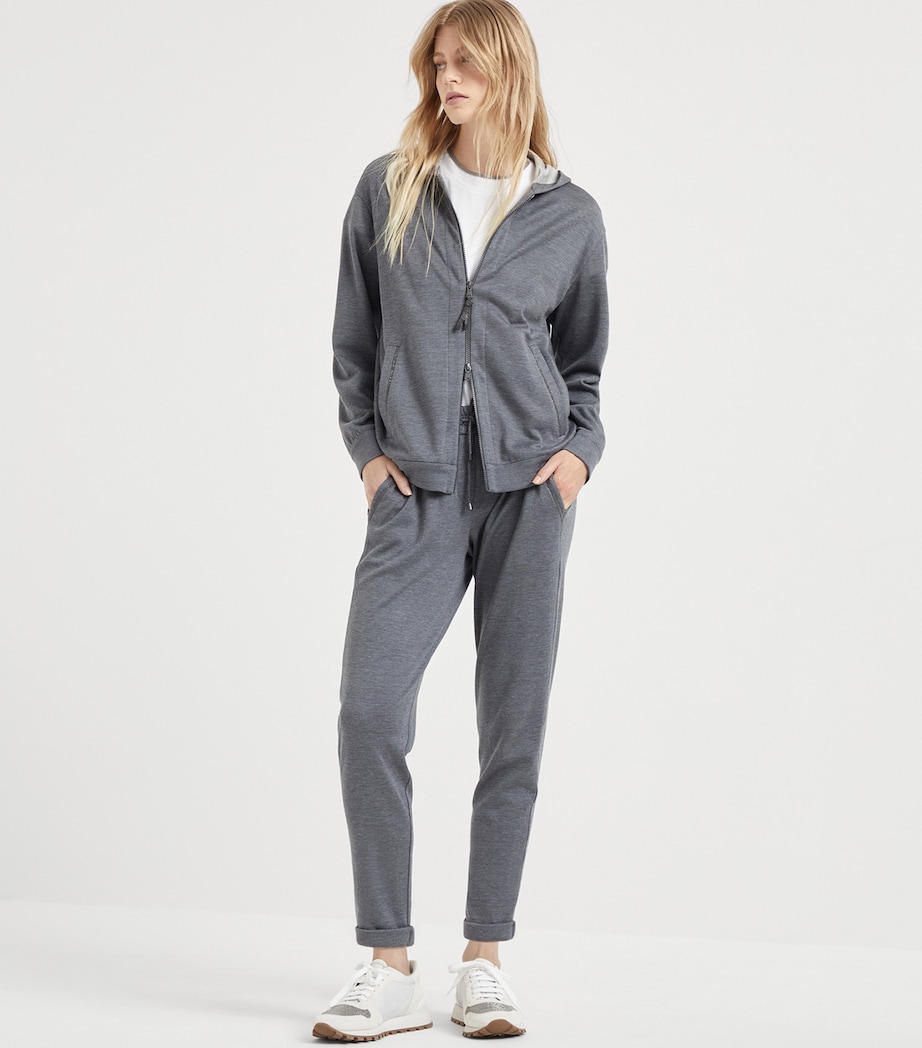 Cotton-Blend Drawstring Sweatpants C572 Image 4