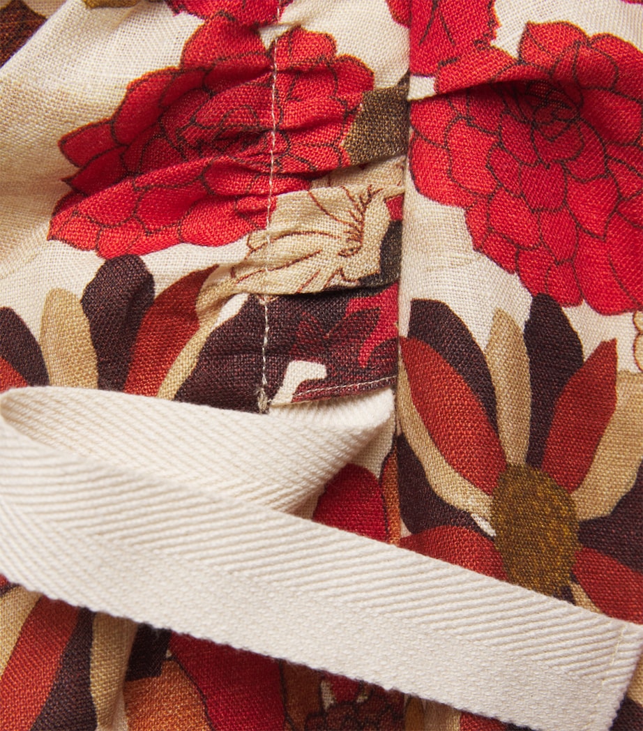 Linen Floral Midi Dress FLORA ROSSO Image 5