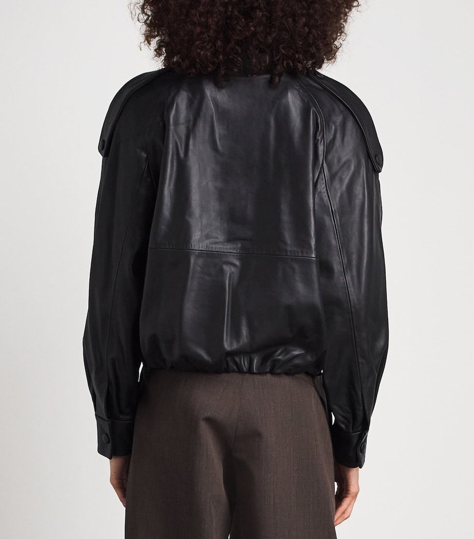Almada Label Womens Leather Mija Bomber Jacket Black Image 5