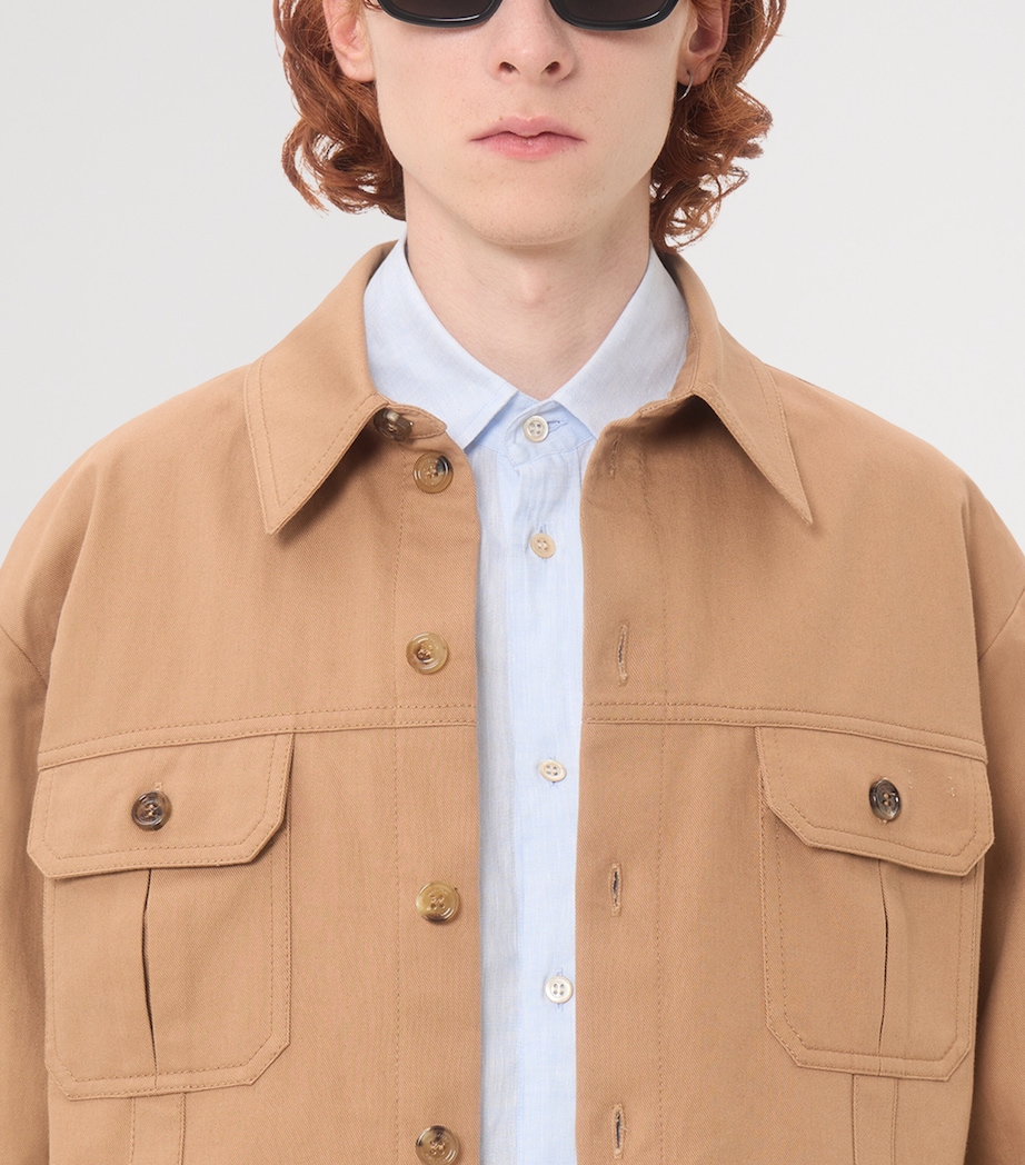 Valentino Mens Linen VLogo Embroidery Shirt Image 6