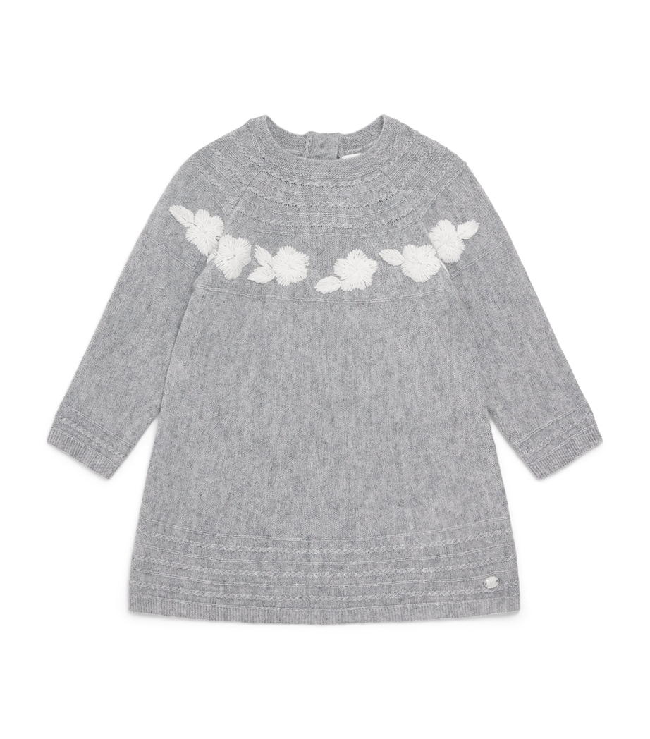Tartine et Chocolat Knitted Embroidered Dress (3 Months-4 Years) Chiné Moyen Image 1
