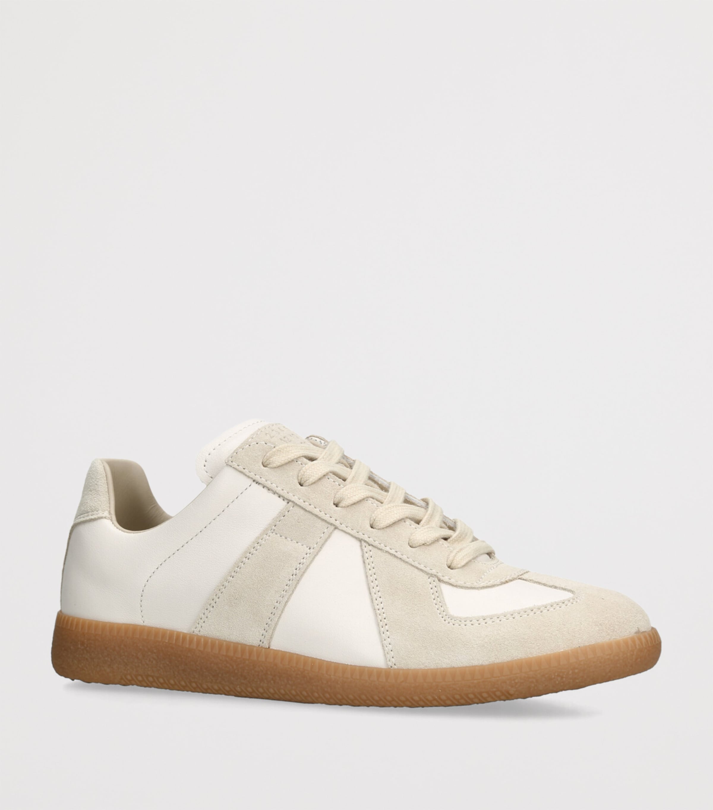 Maison Margiela Beige Leather-Suede Replica Sneakers | Harrods US
