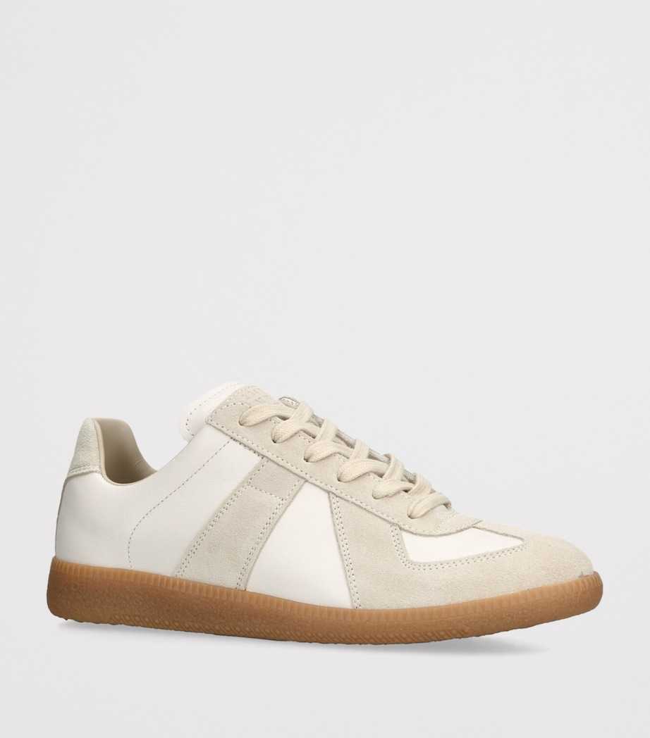 Leather-Suede Replica Sneakers BONE Image 3