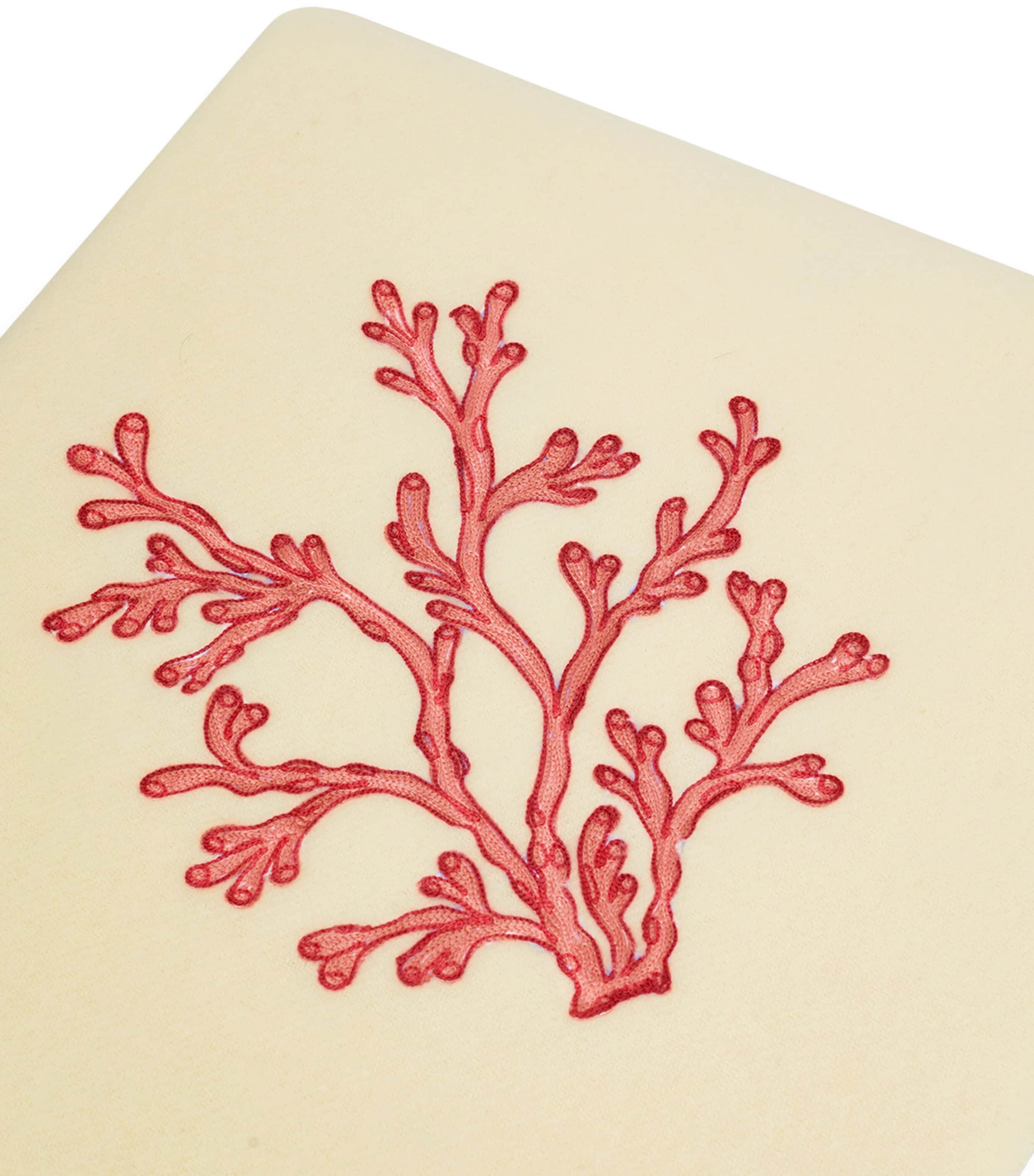 Virgin Wool Red Coral Throw (132cm × 159cm) CREAM WOOL Image 2