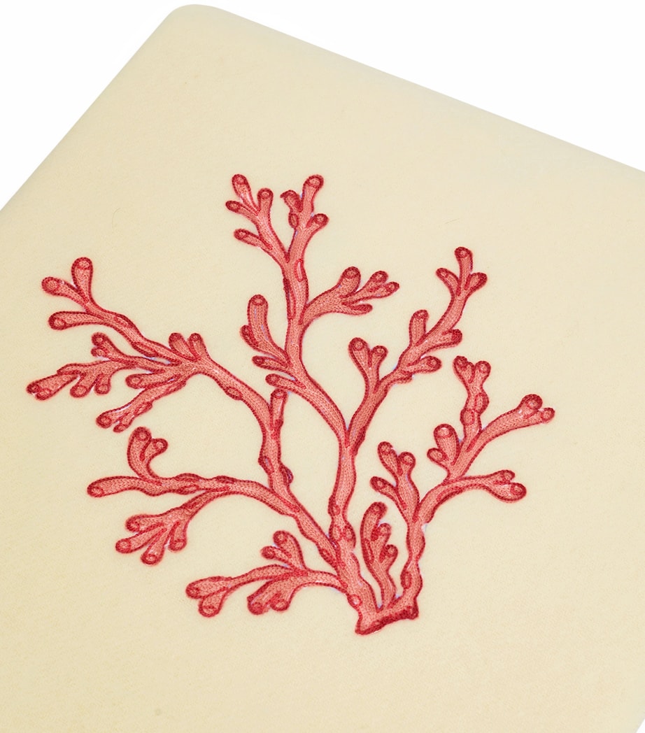 Virgin Wool Red Coral Throw (132cm × 159cm) CREAM WOOL Image 2