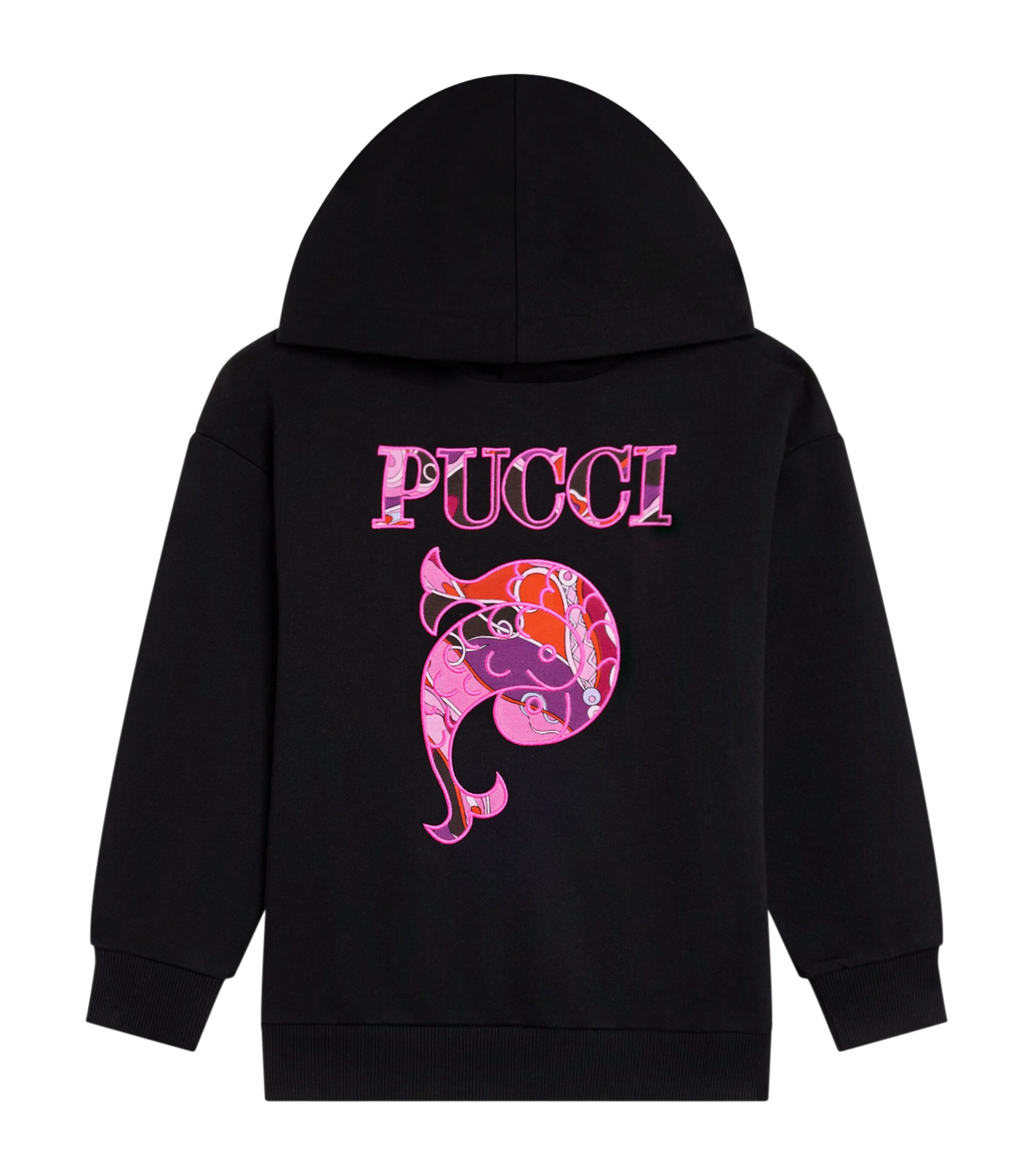 PUCCI Junior Black Cotton Pucci Fish Hoodie (4-14 Years) | Harrods US