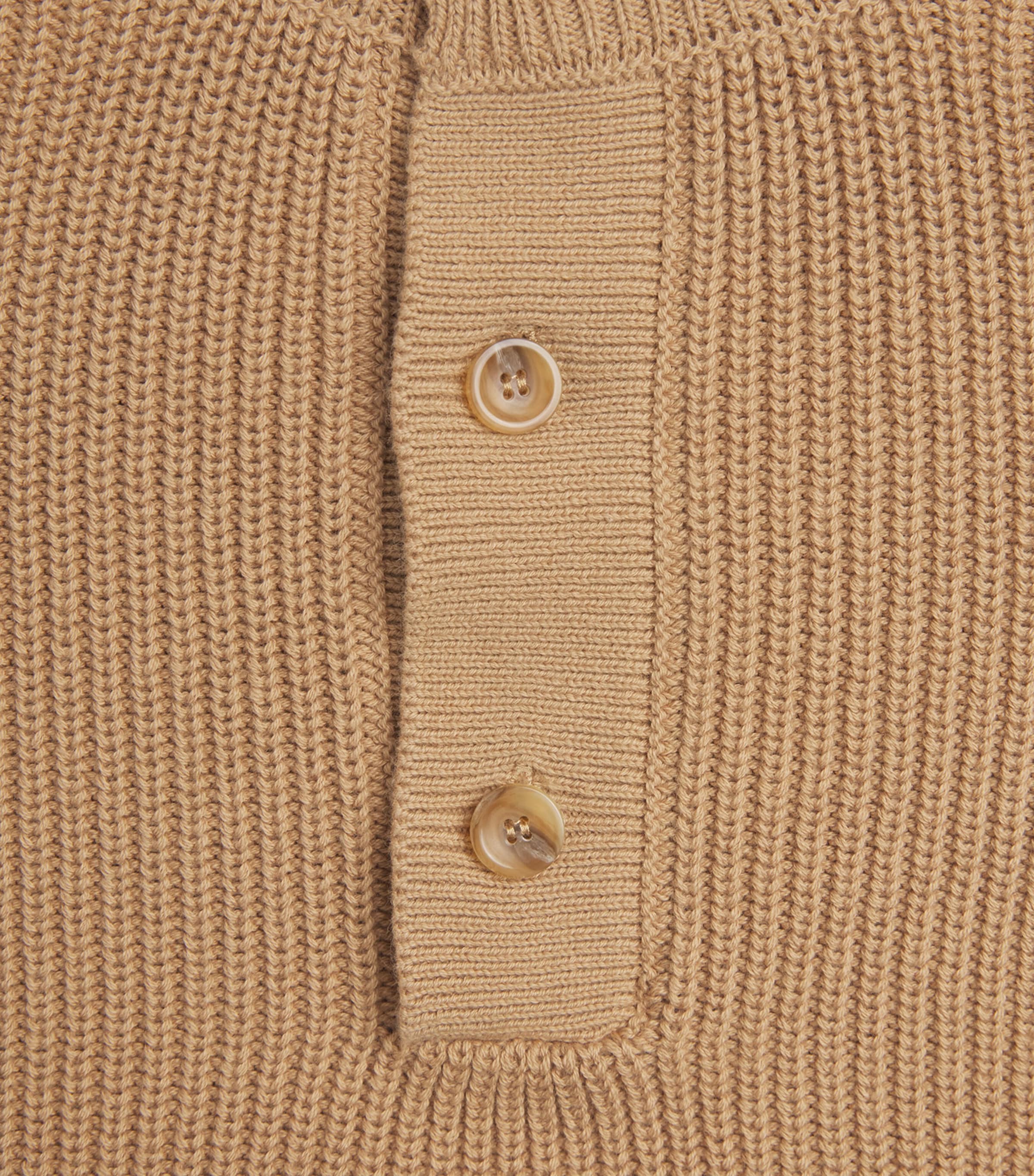 Cotton Henley Sweatshirt BEIGE Image 5