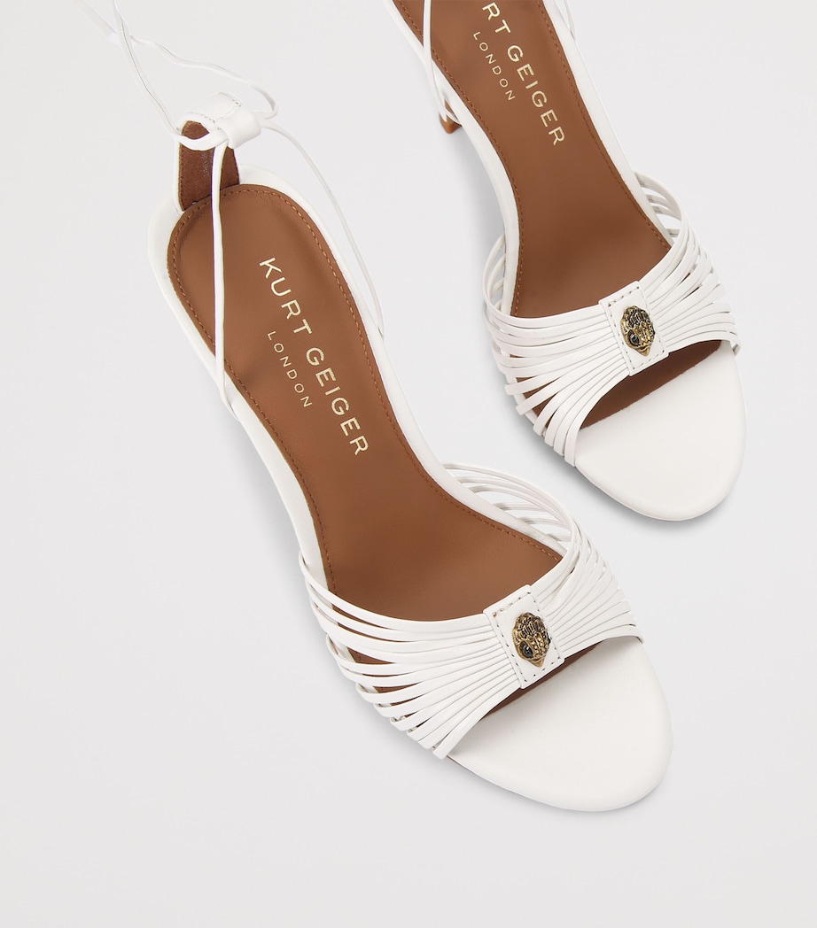 Kurt Geiger London Leather Embellished Heeled Sandals White Image 4