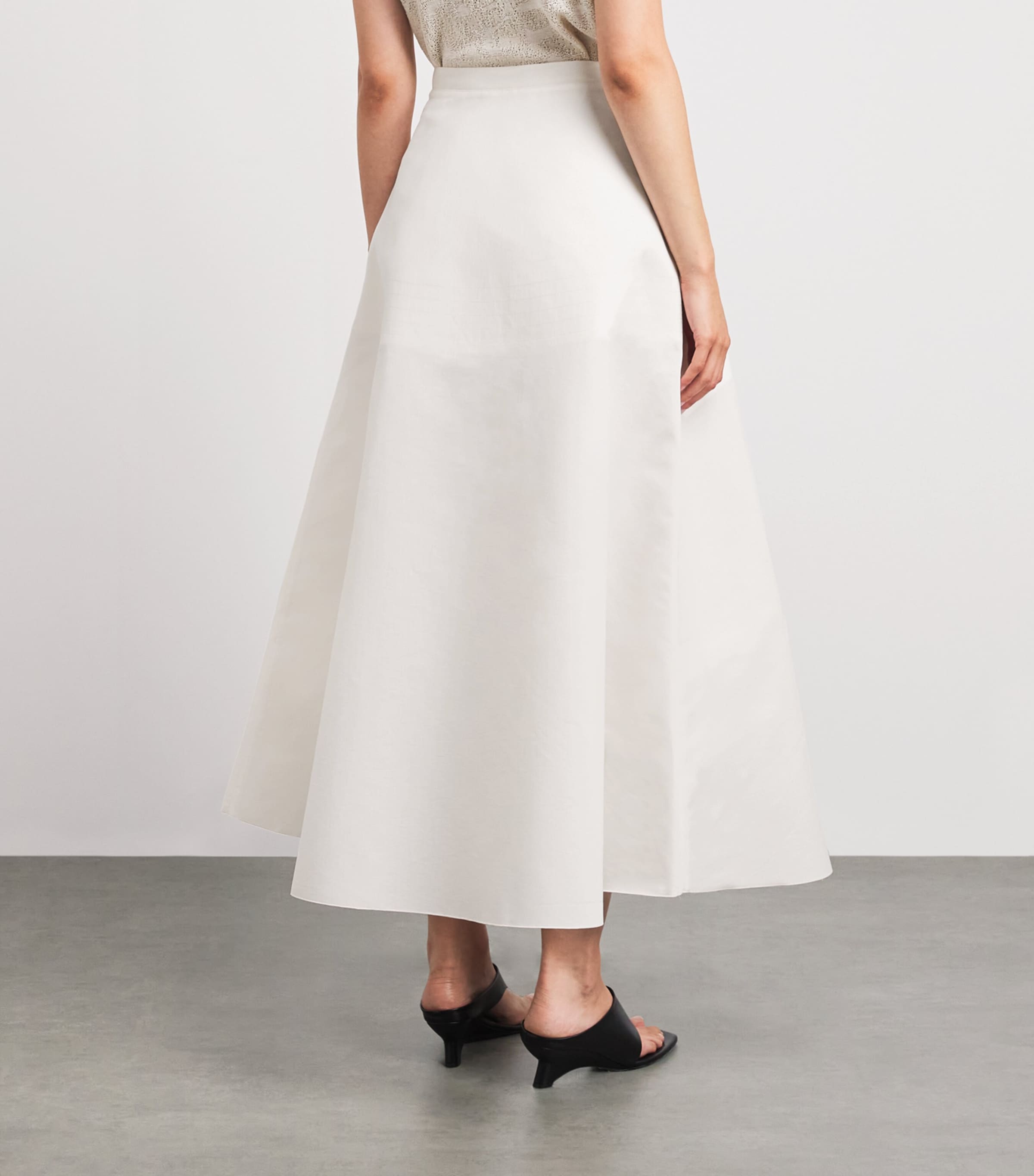 FFORME Womens Cotton-Silk Deeta Maxi Skirt Chalk Image 5