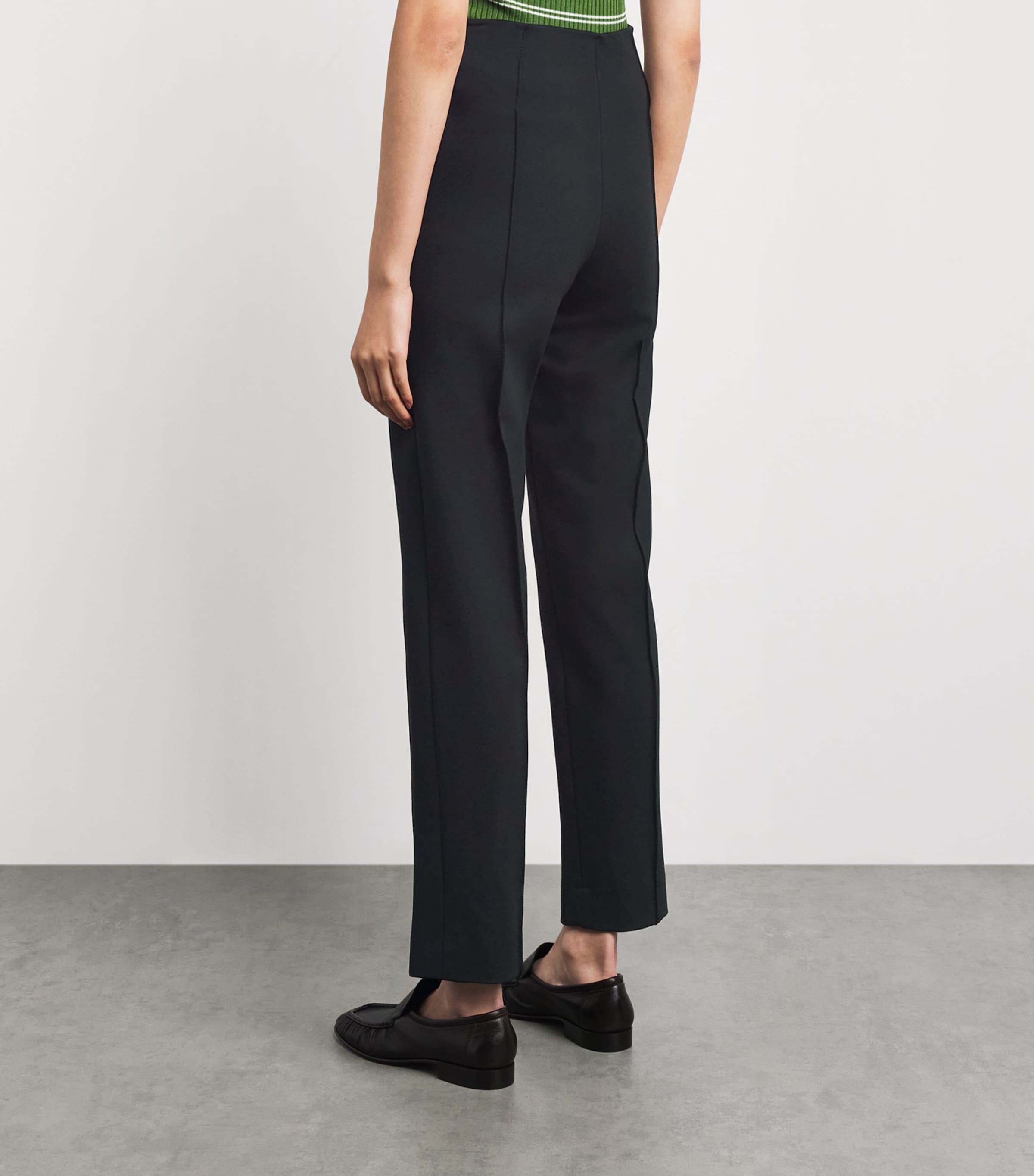 Sandro Paris Womens Belted Tapered Trousers Black Image 5