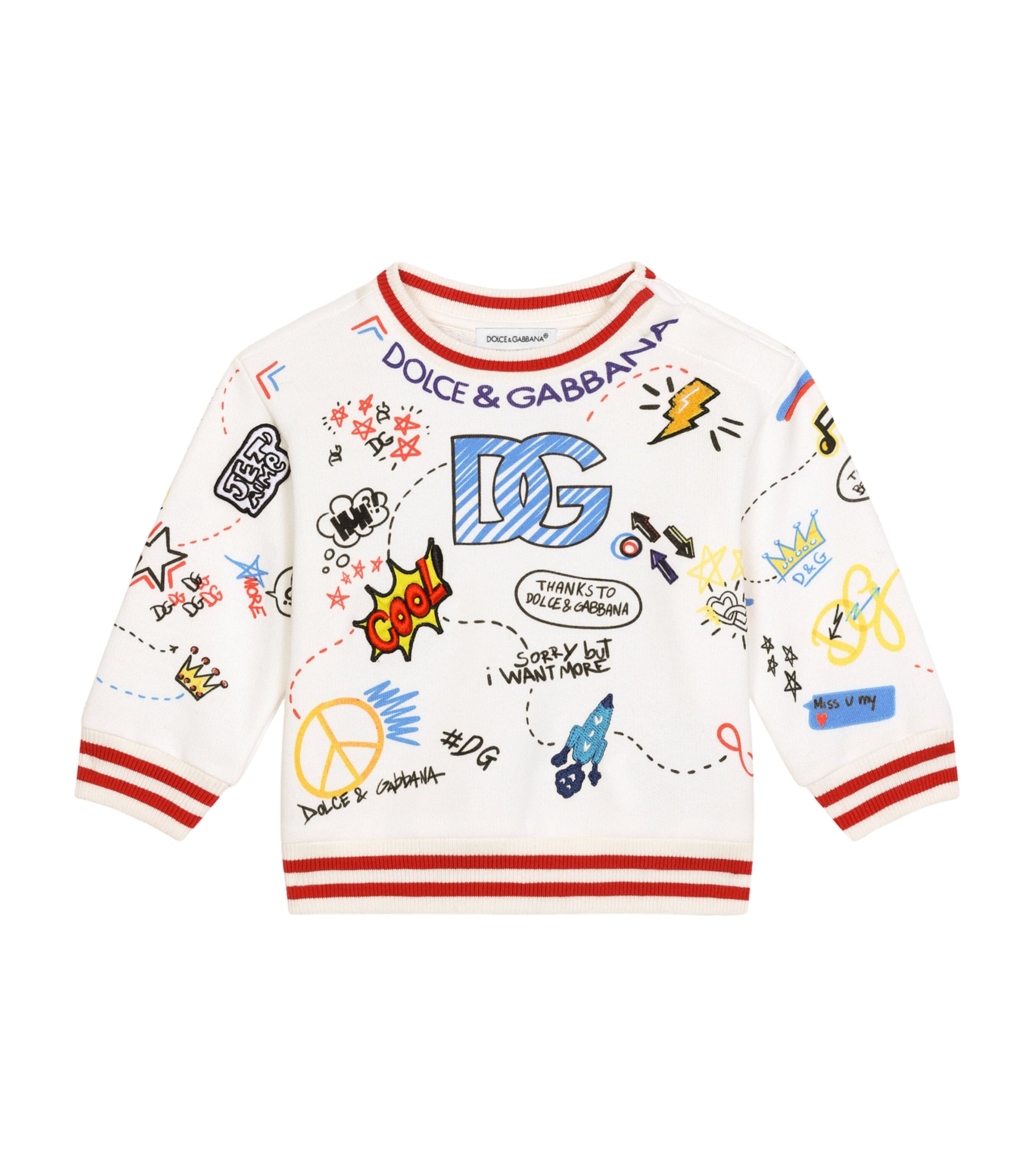 Dolce & Gabbana Kids Cotton Graphic Sweatshirt (3-30 Months) | Baby Clothing | Sweatshirts & Tracksuits | Designers | Dolce & Gabbana