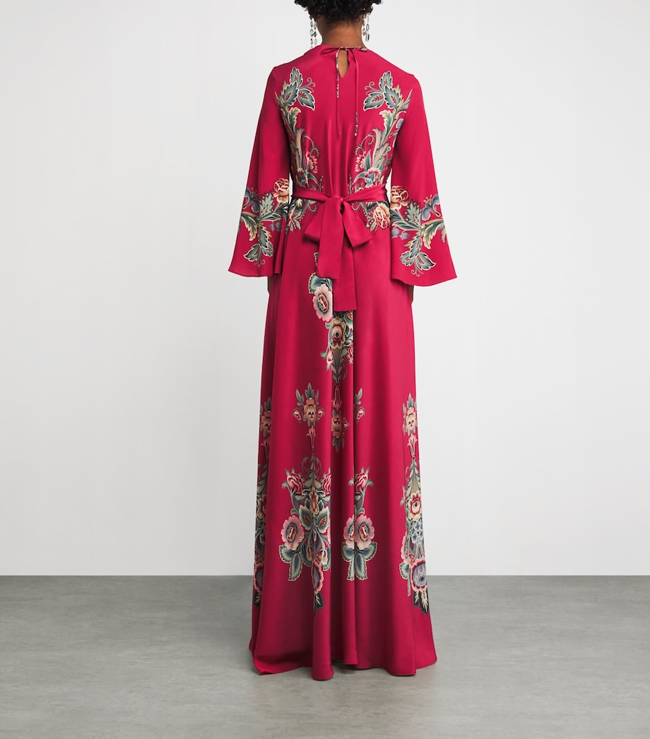 Silk Floral Print Gown X0865 Image 3