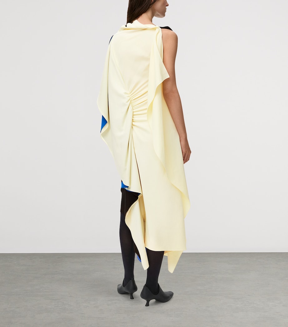 Asymmetric Midi Dress BLACK Image 3