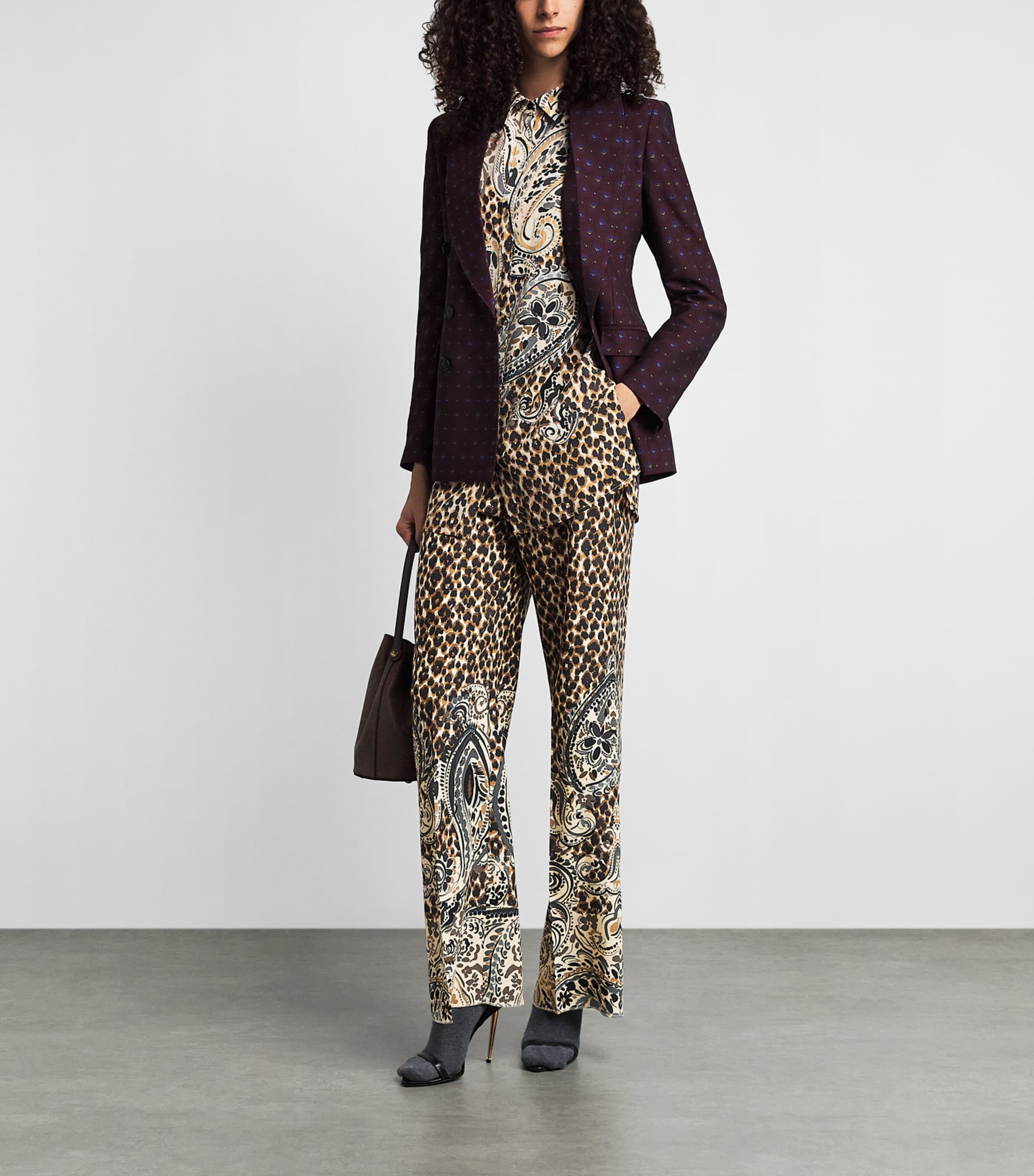 Etro Womens Silk Leopard Shirt Beige Image 2