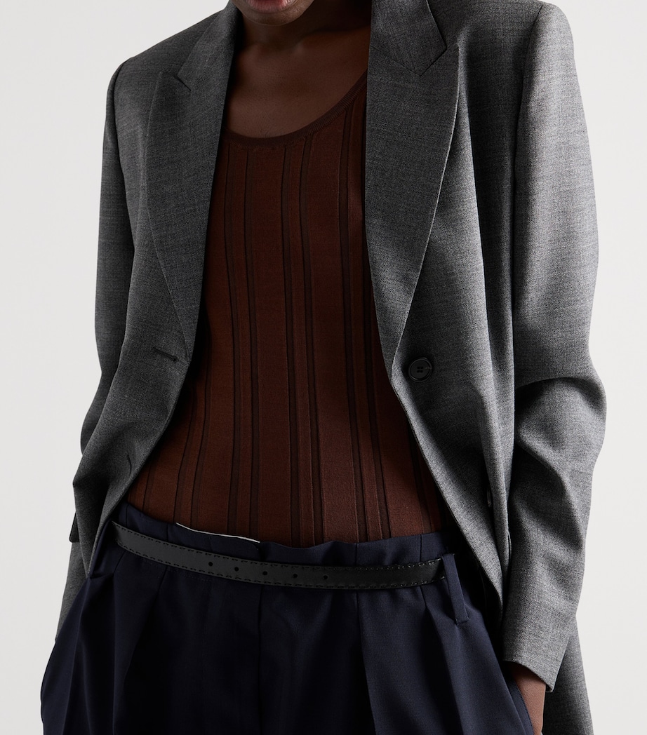 Prada Womens Cotton Ribbed Vest Top Brown Image 6