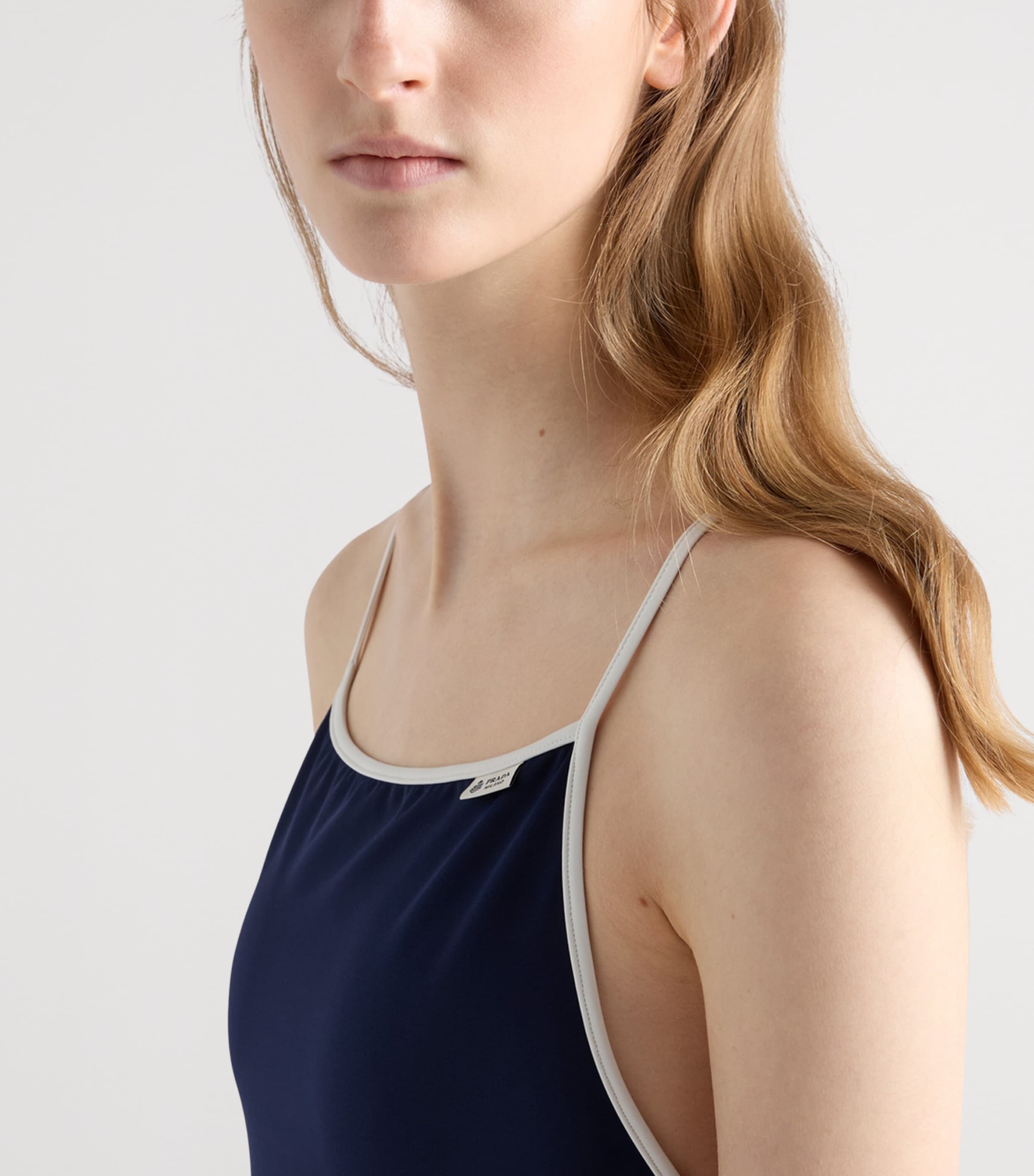 Prada Womens Jersey Swimsuit Blue Image 3