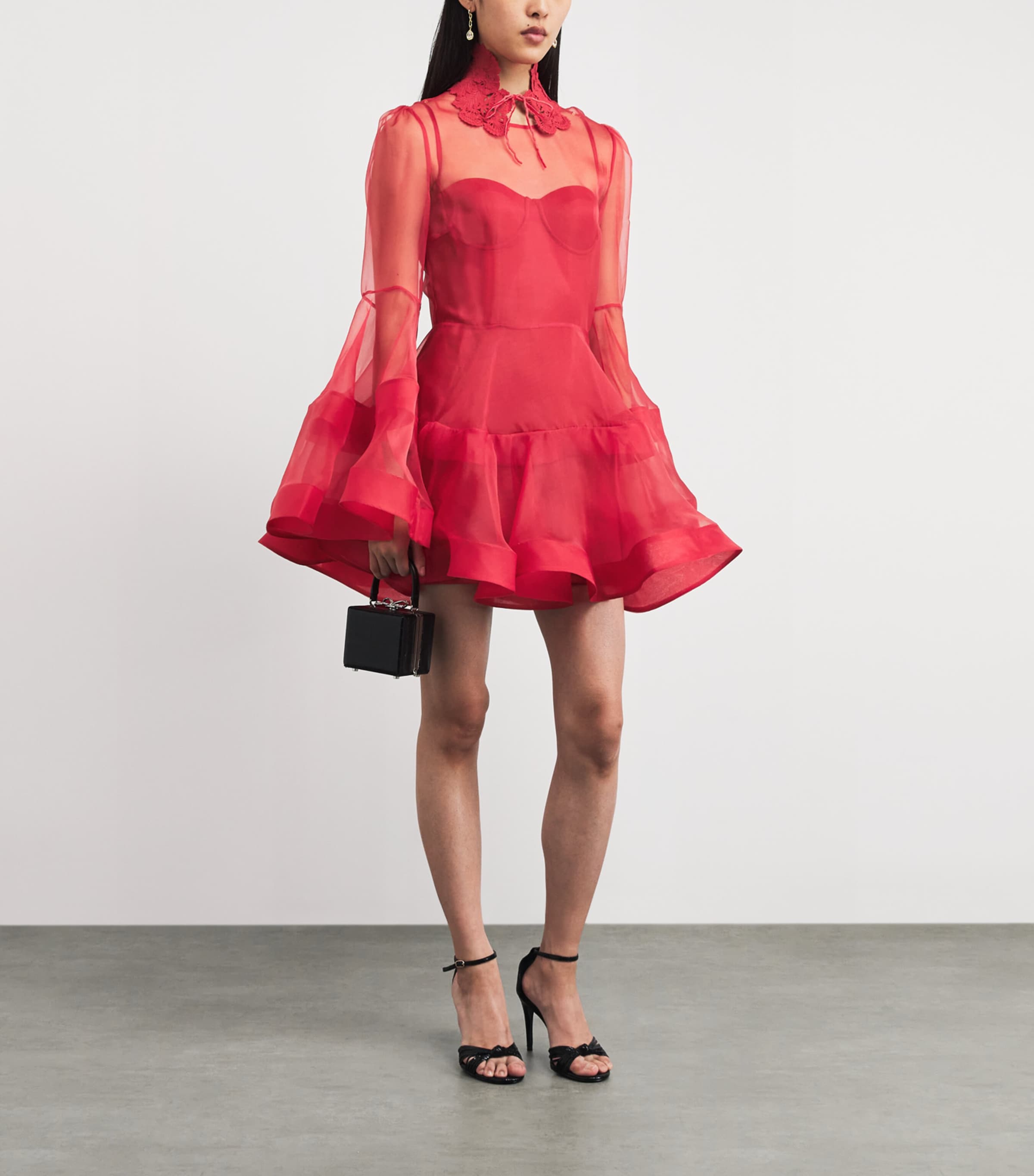 Silk Rebellion Lantern Mini Dress RED RED Image 2