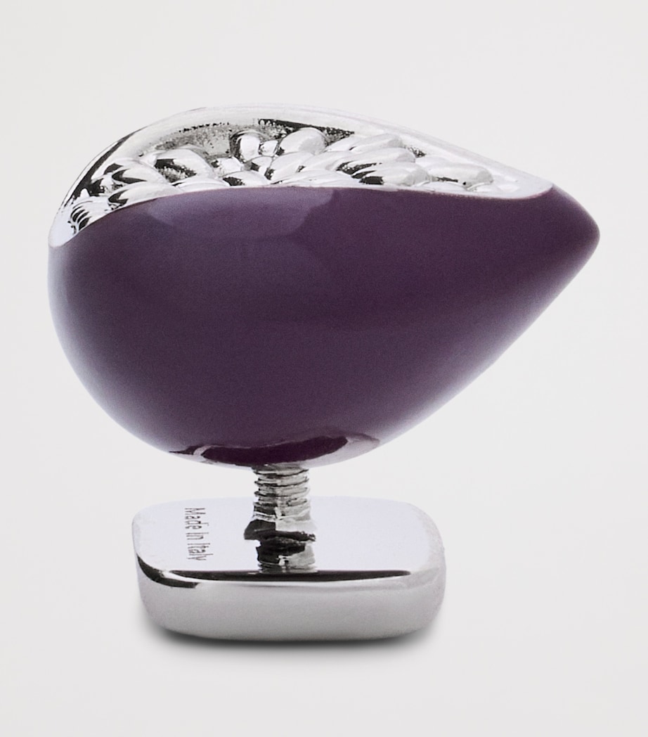 LOEWE Metal Fig Pin Charm Purple Image 3