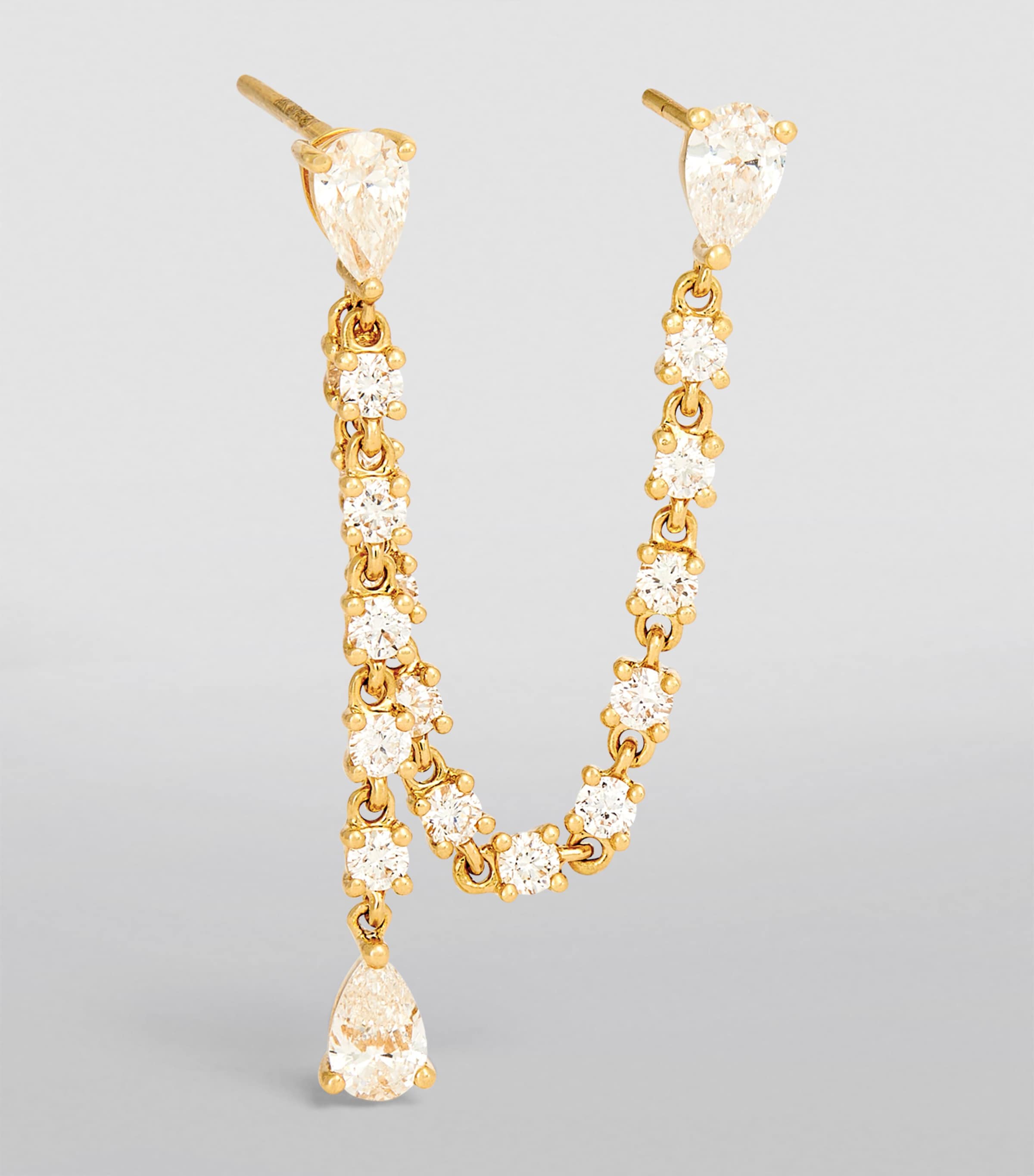 Anita Ko Yellow Gold and Diamond Isla Double-Piercing Single Earring Yellow Gold Image 2