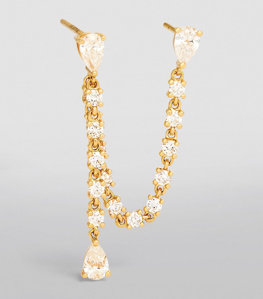 Yellow Gold and Diamond Isla Double-Piercing Single Earring YELLOW GOLD Image 2