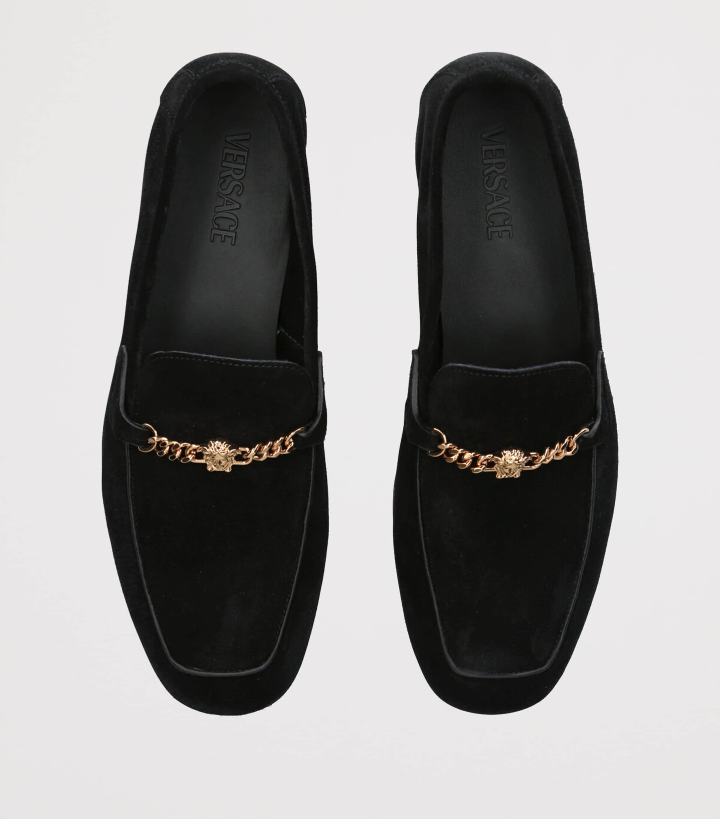 Suede Medusa Loafers BLACK Image 4