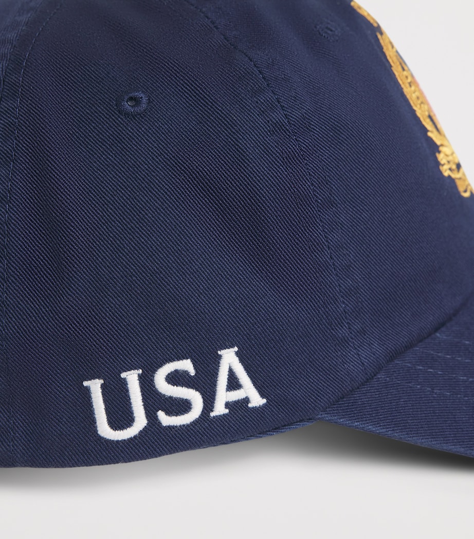 Polo Ralph Lauren Cotton Twill USA Crest Baseball Cap Newport Navy Image 4