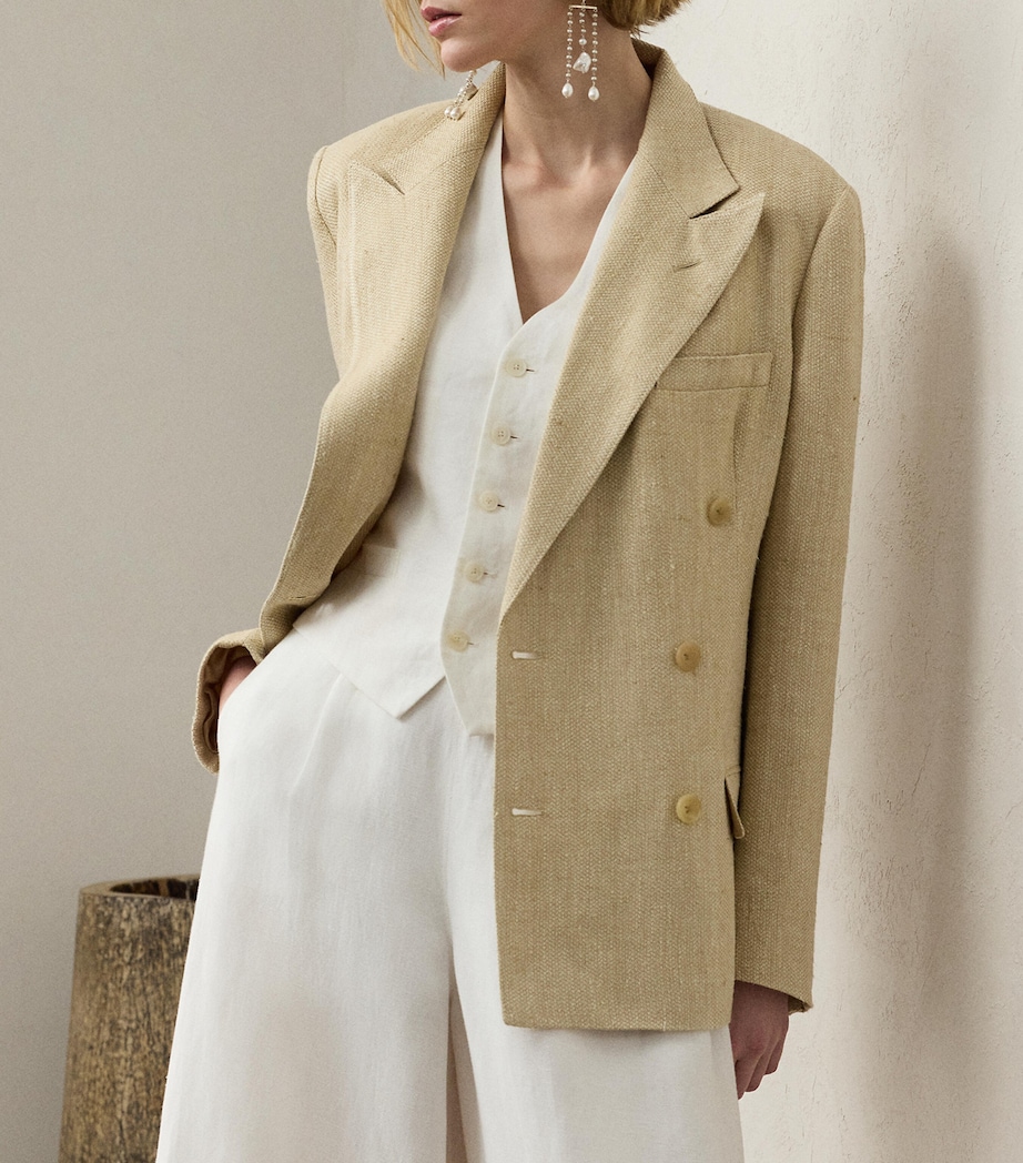 Silk-Linen-Blend Vanessa Jacket LIGHT TAN MULTI Image 5