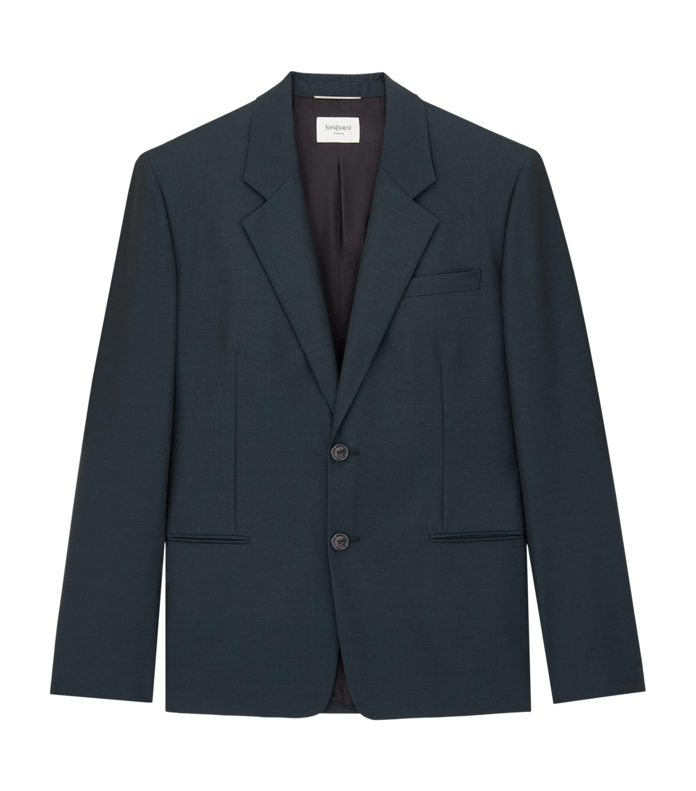 Saint Laurent Mens Wool-Mohair Single-Breasted Blazer Image 1
