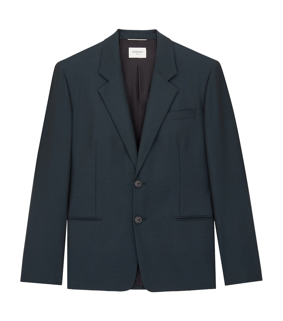 Saint Laurent Mens Wool-Mohair Single-Breasted Blazer Image 1