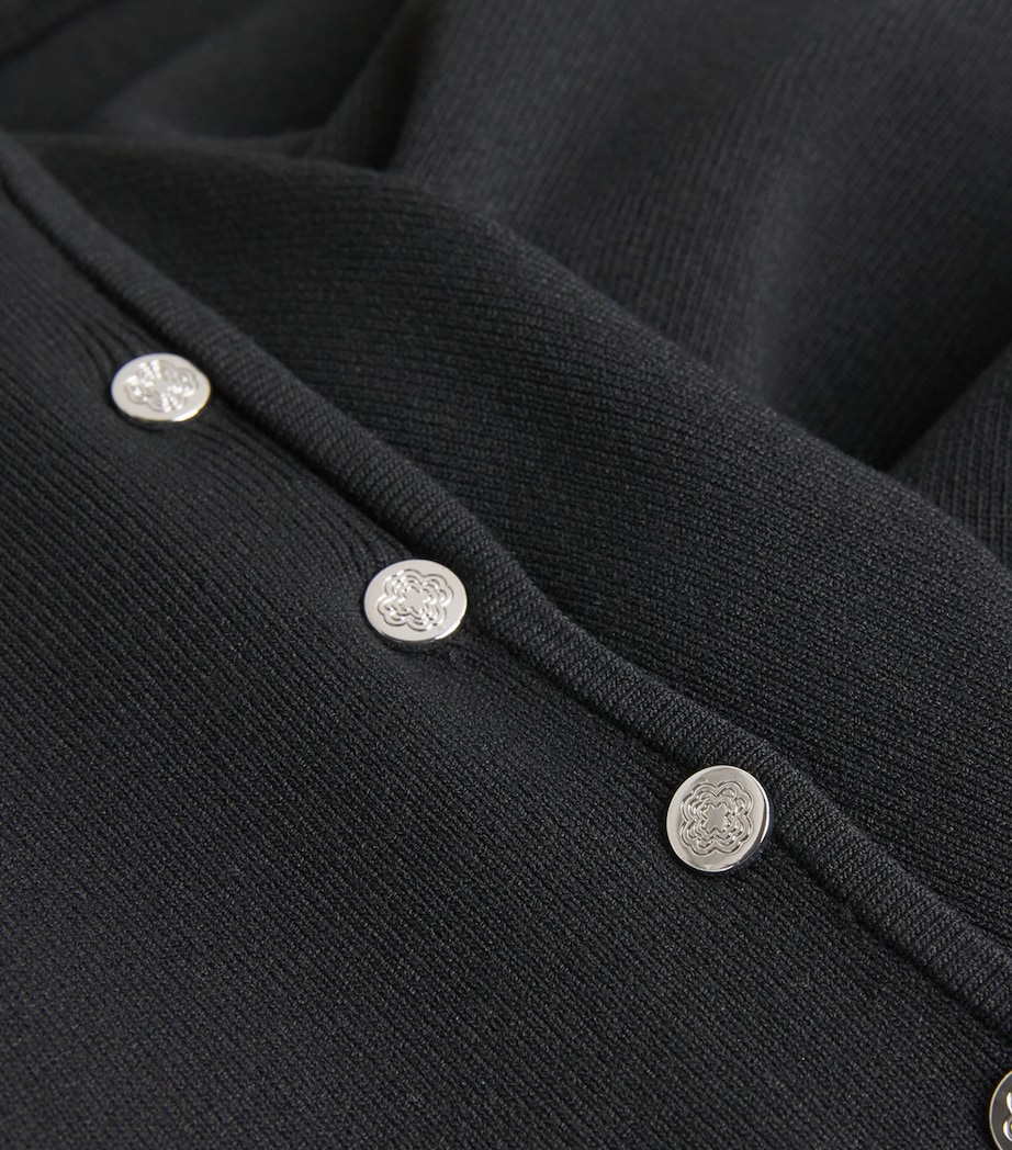 Ribbed Press-Stud Midi Dress BLACK Image 5