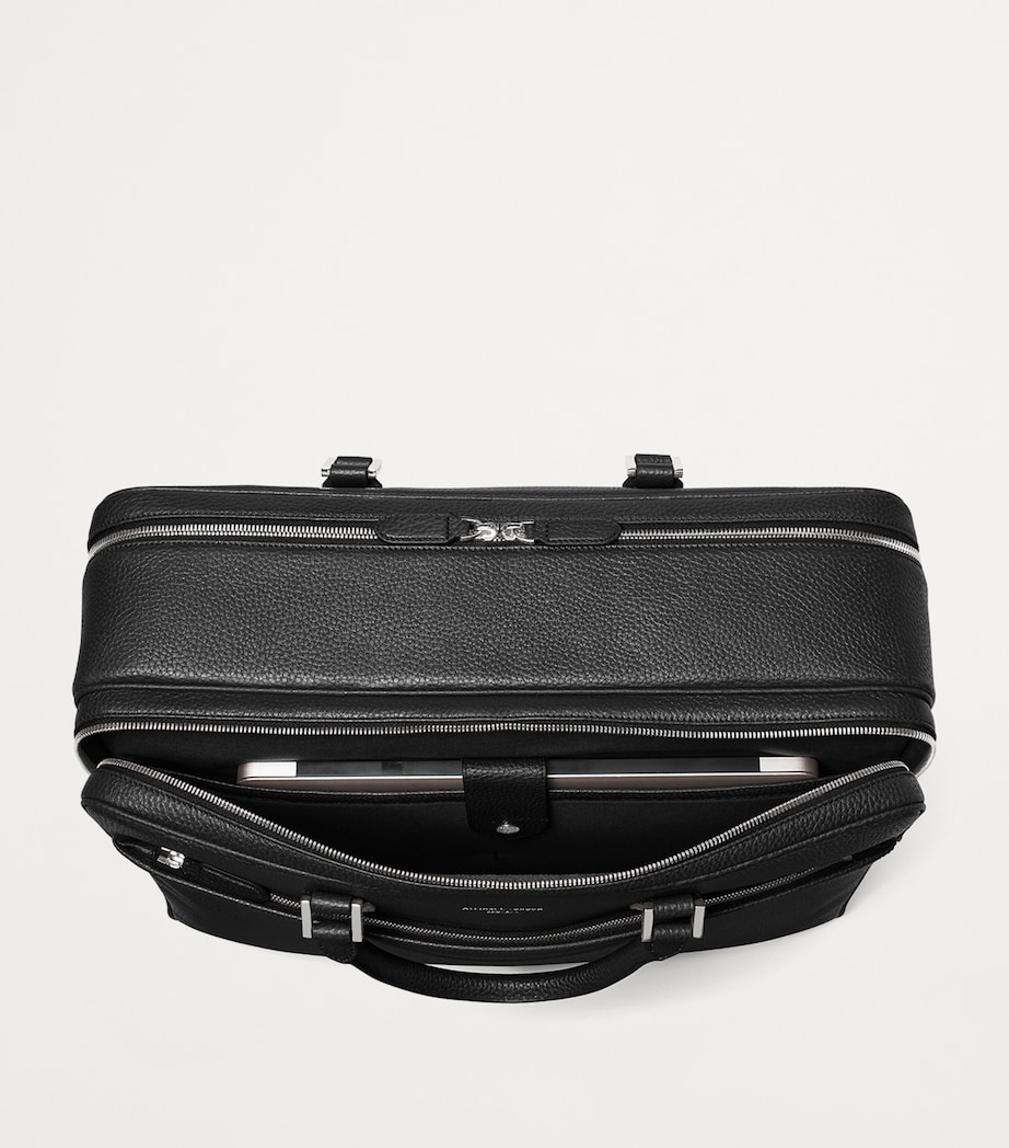 Leather 48 Hour Mount Street Travel Bag BLACK Image 6