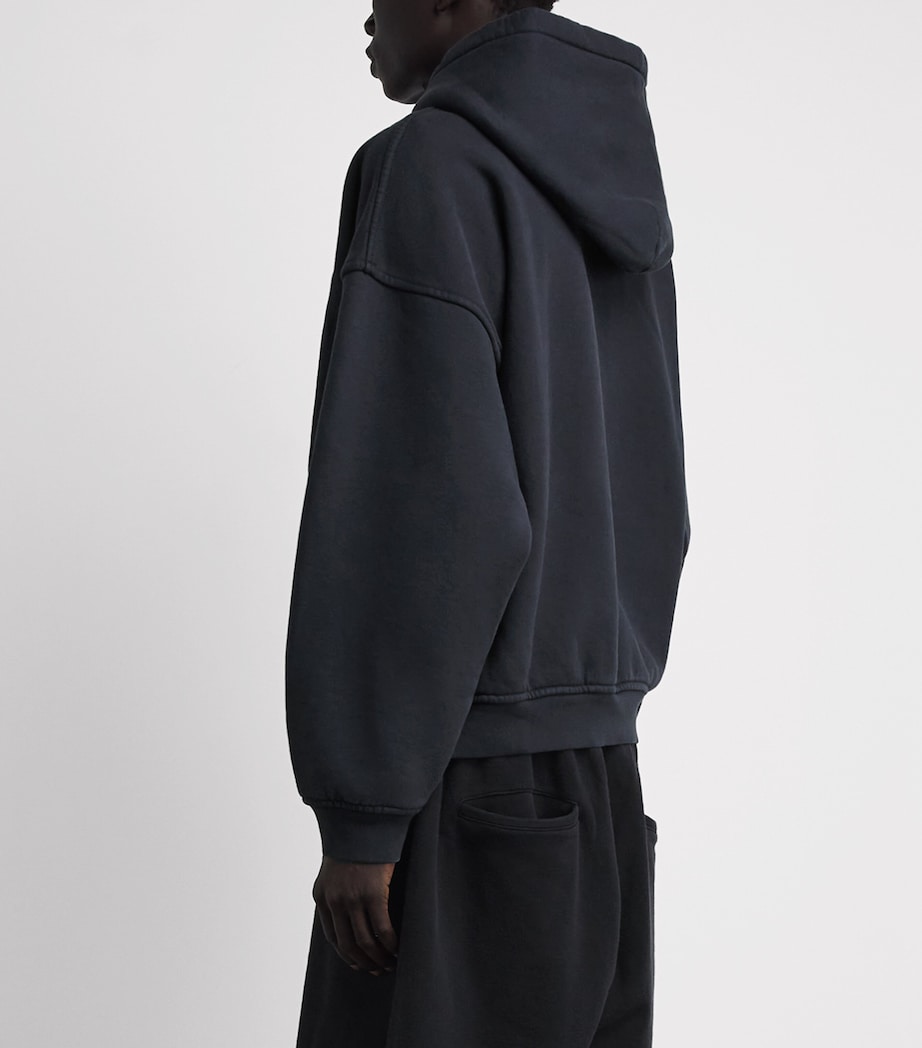 Rhude Mens Cotton Graphic Hoodie Vintage Blk/ylw Image 5