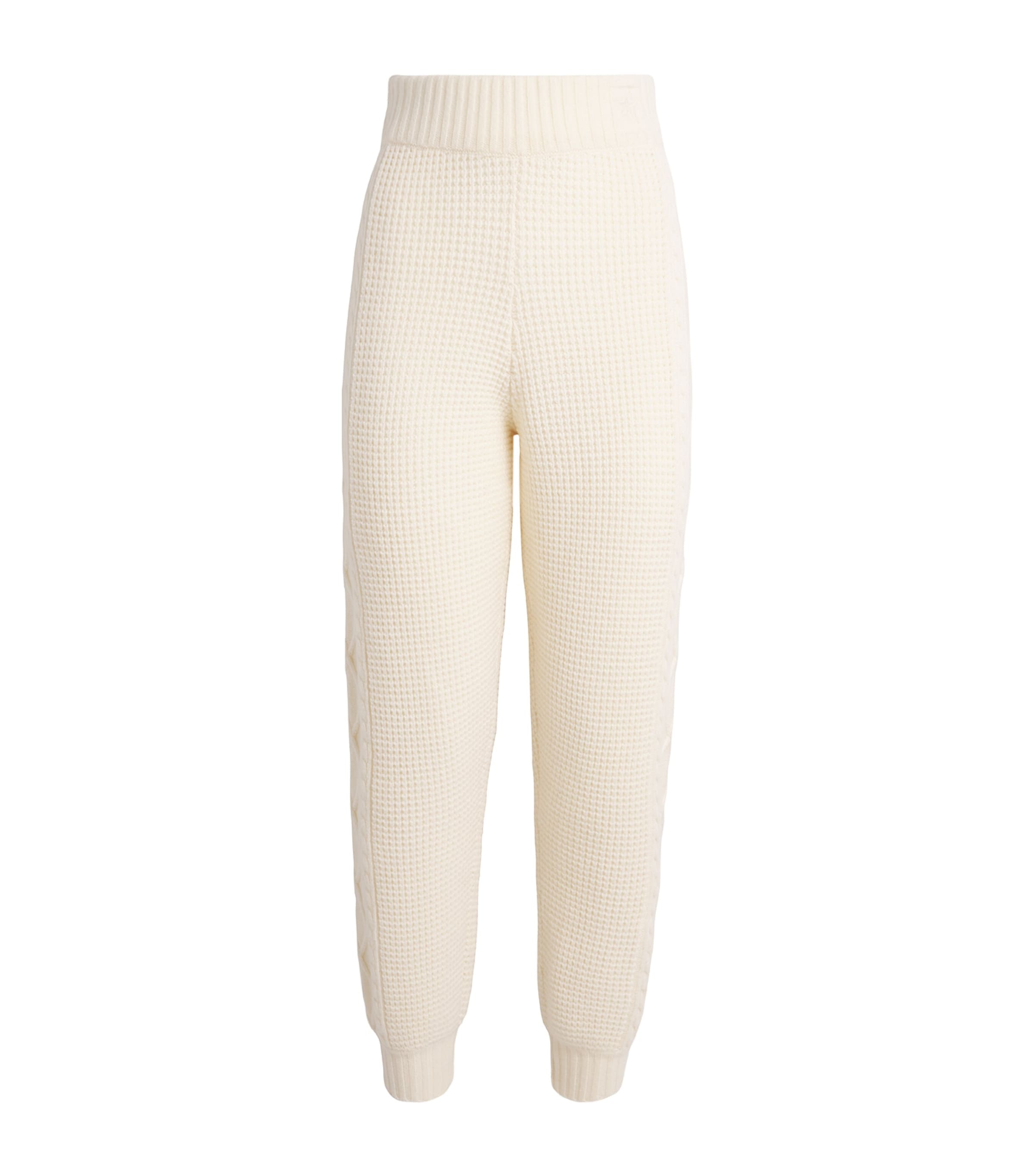 Perfect Moment Crystal Cable-knit Wool Tapered Pants In White