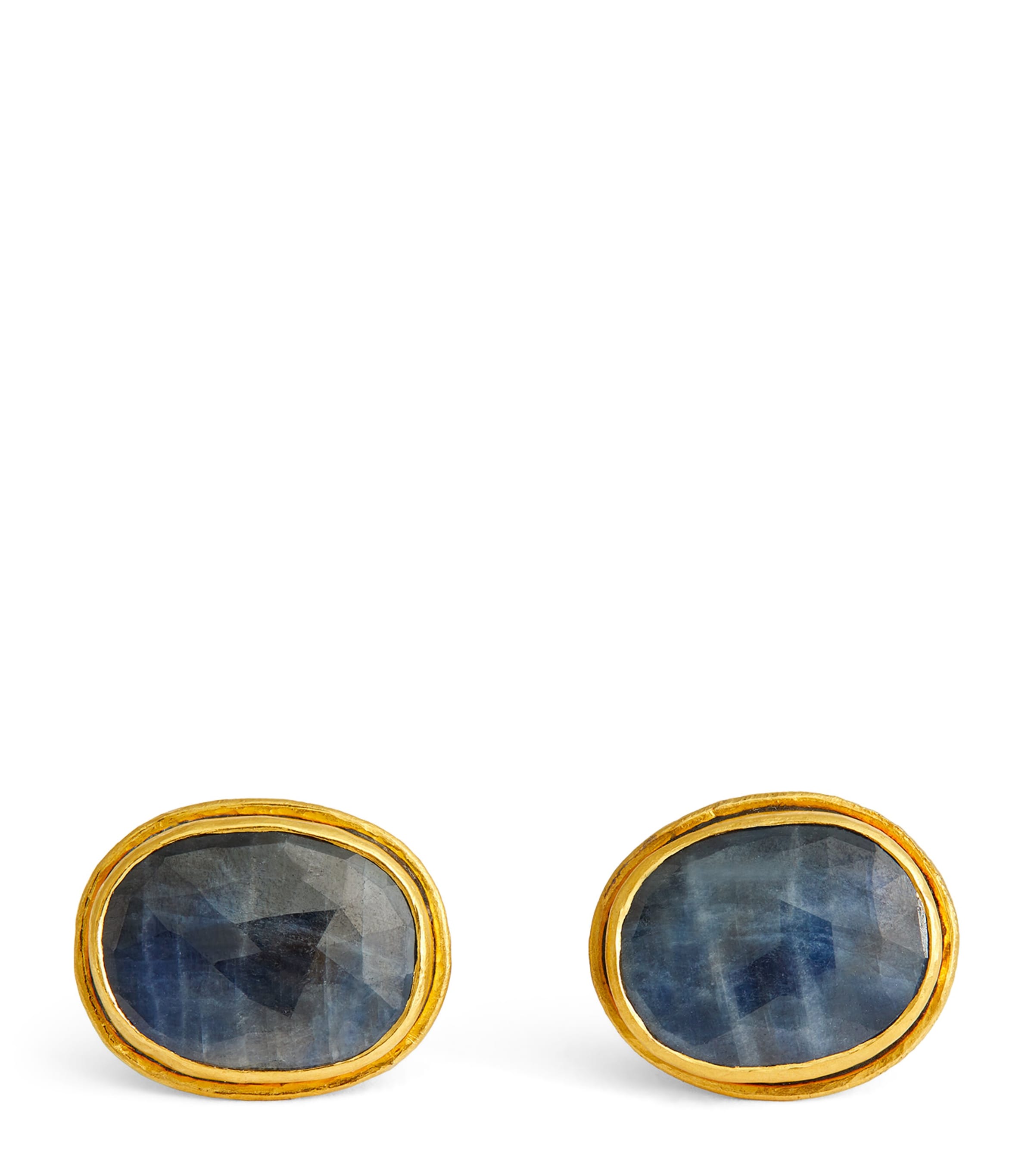 BROOSKI GOLD AND BLUE SAPPHIRE CUFFLINKS 